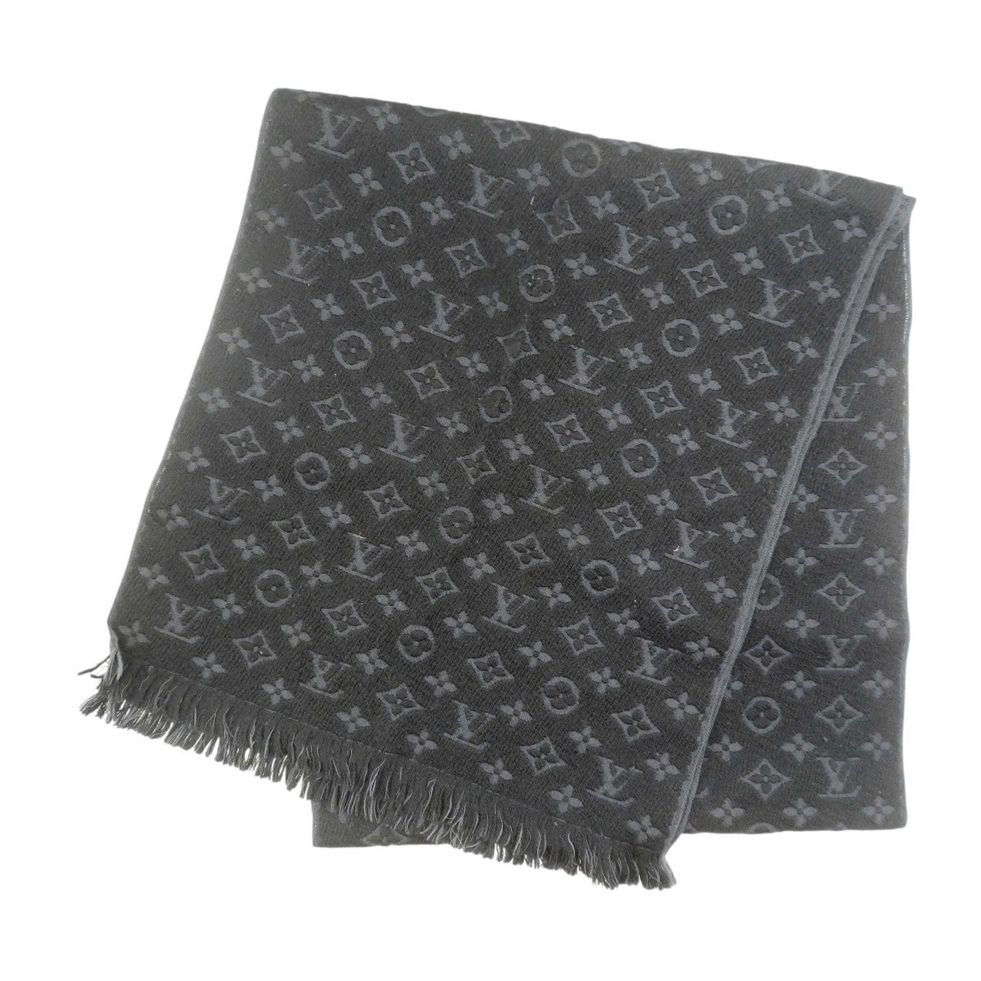Louis Vuitton Echarpe Monogram Classic M70520 Wool Noir Scarf/Stole 0230LOUIS VUITTON