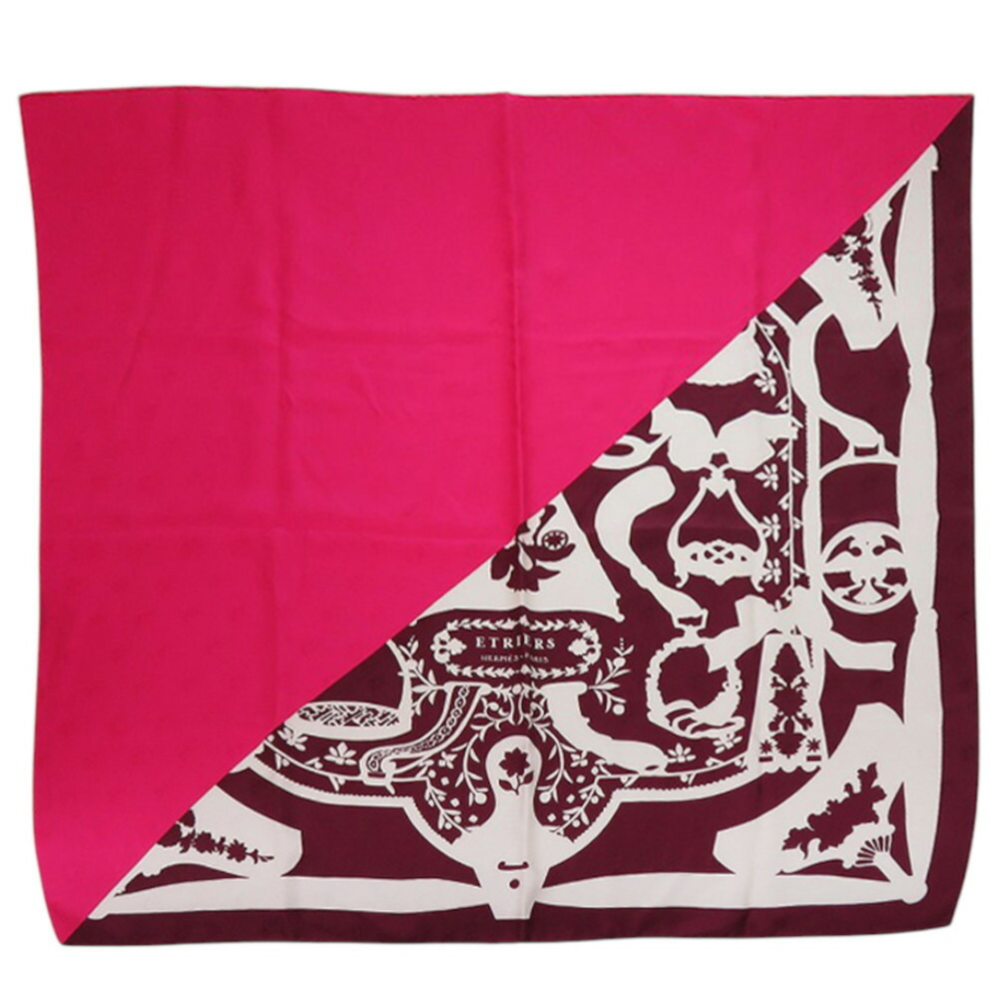 HermÃ¨s CarrÃ© 90 Cadre EtriÃ¨re Tattoo Silk Pink Scarf Muffler 0394HERMES