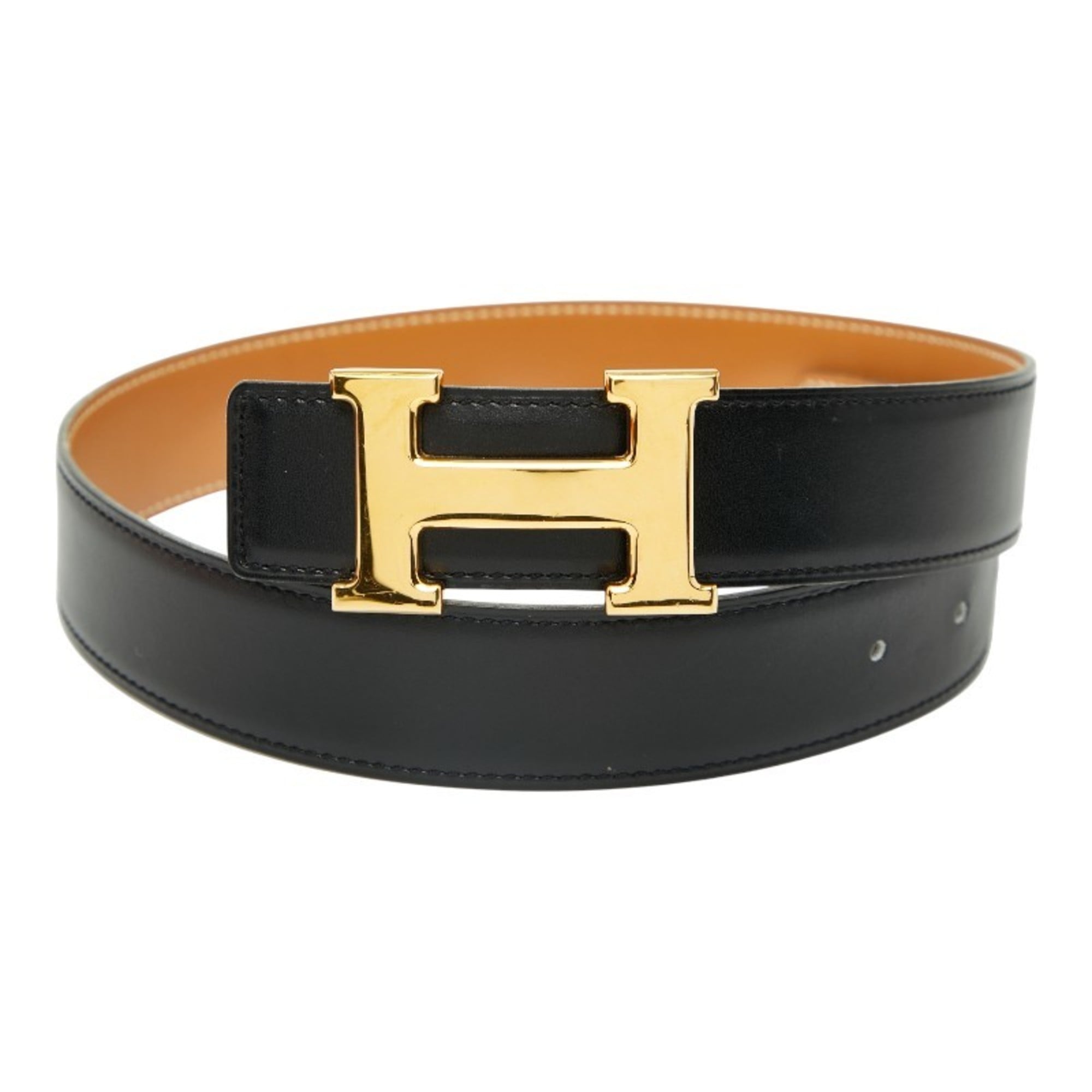 HermÃ¨s Constance H Belt 65 Black Gold Hardware Box Scarf Women’s HERMES