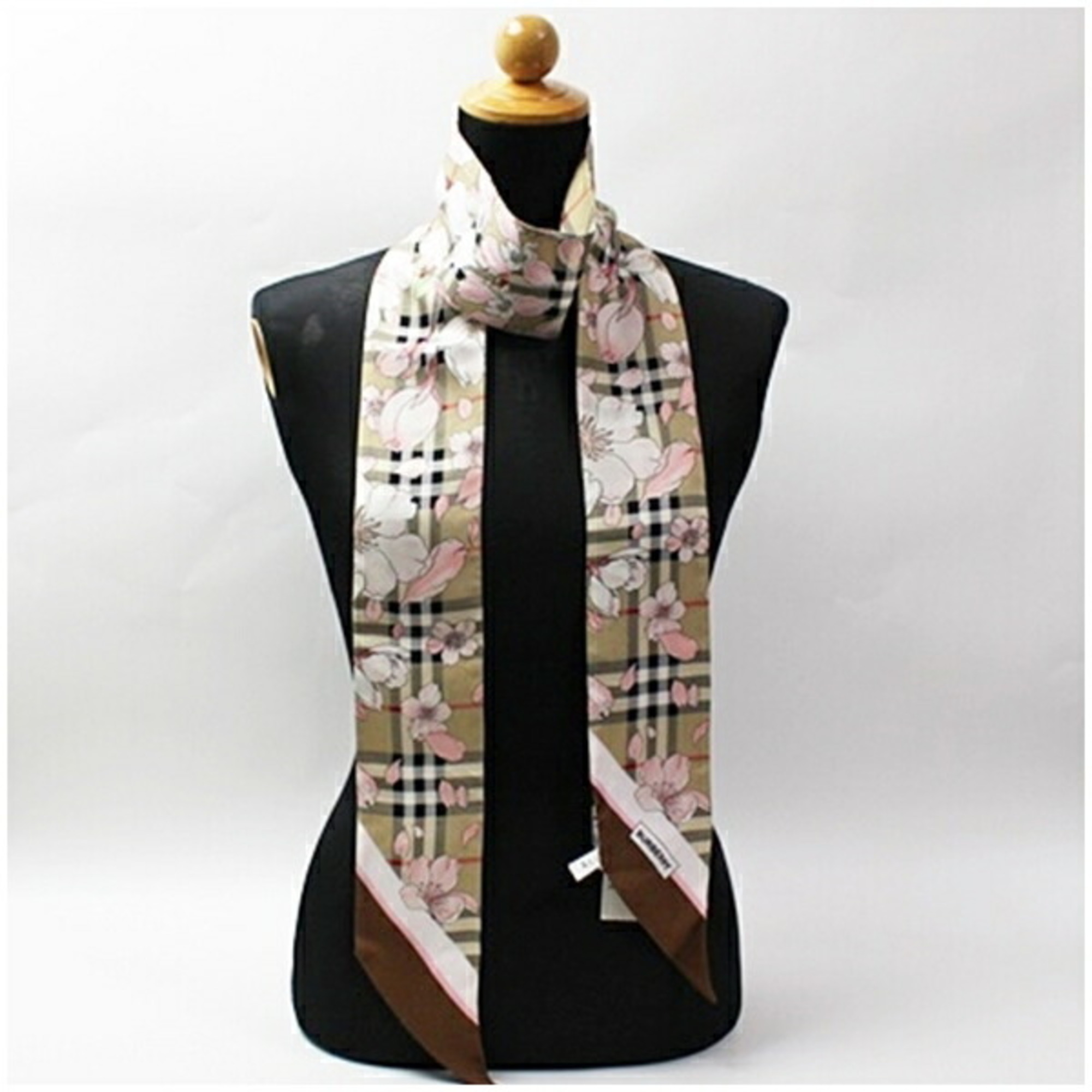 Burberry Silk Scarf/Muffler Ponytail Scarf Camel x Check BURBERRY Women’s