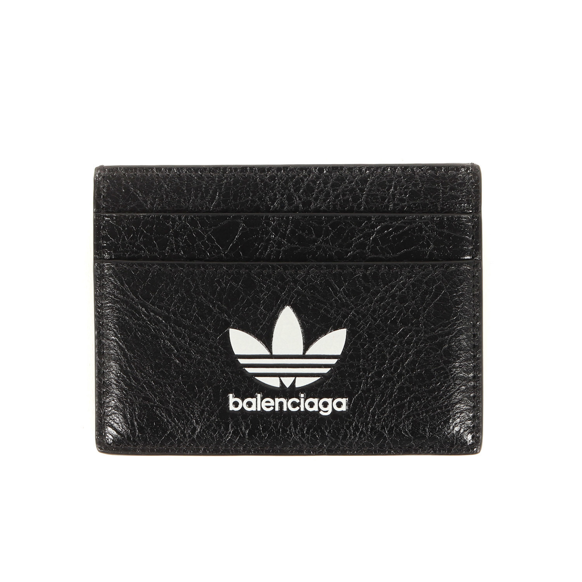 BALENCIAGA adidas Trefoil Leather Card Case (721895) Black Collaboration