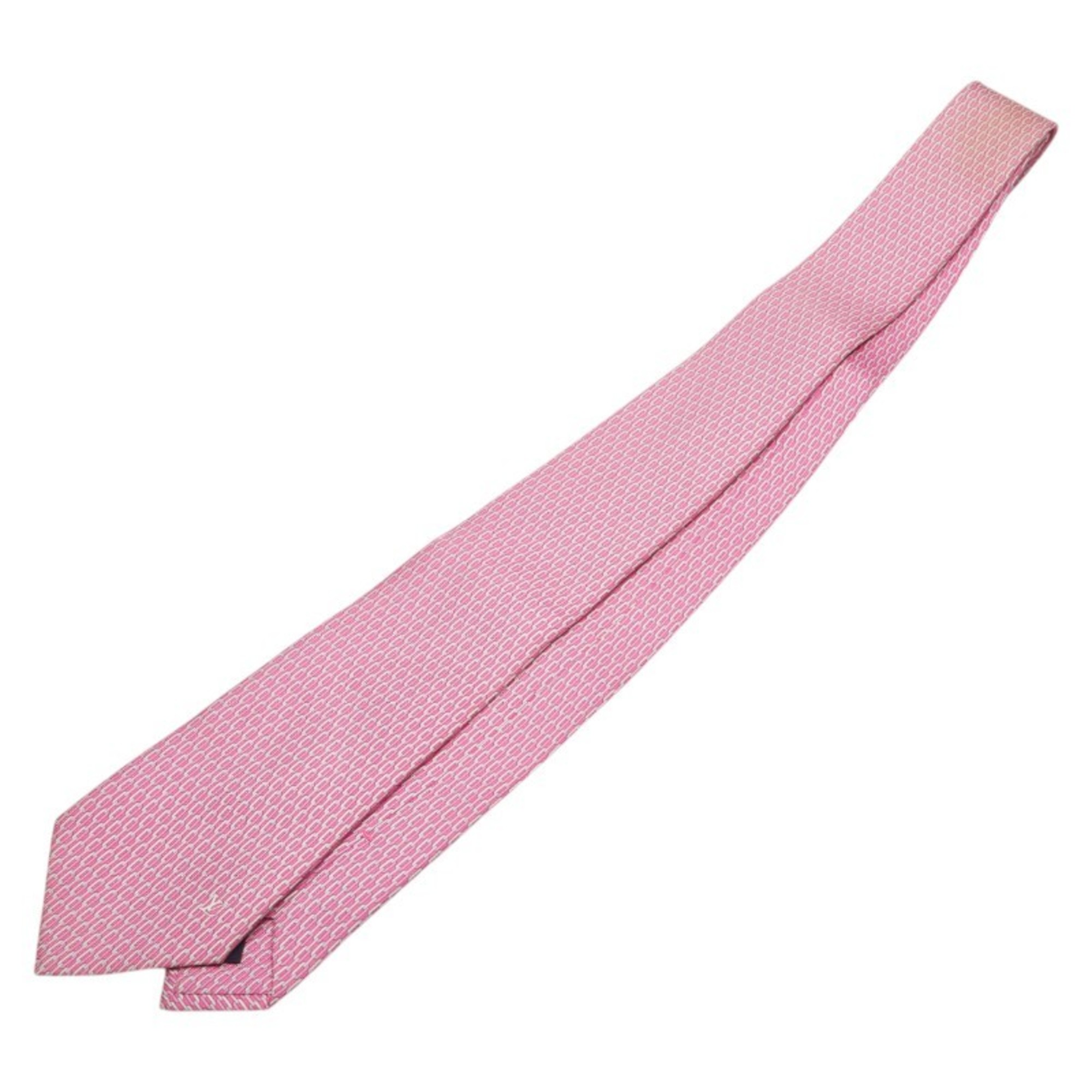 Louis Vuitton Chain Motif Tie M75968 Pink Silk Women’s LOUIS VUITTON