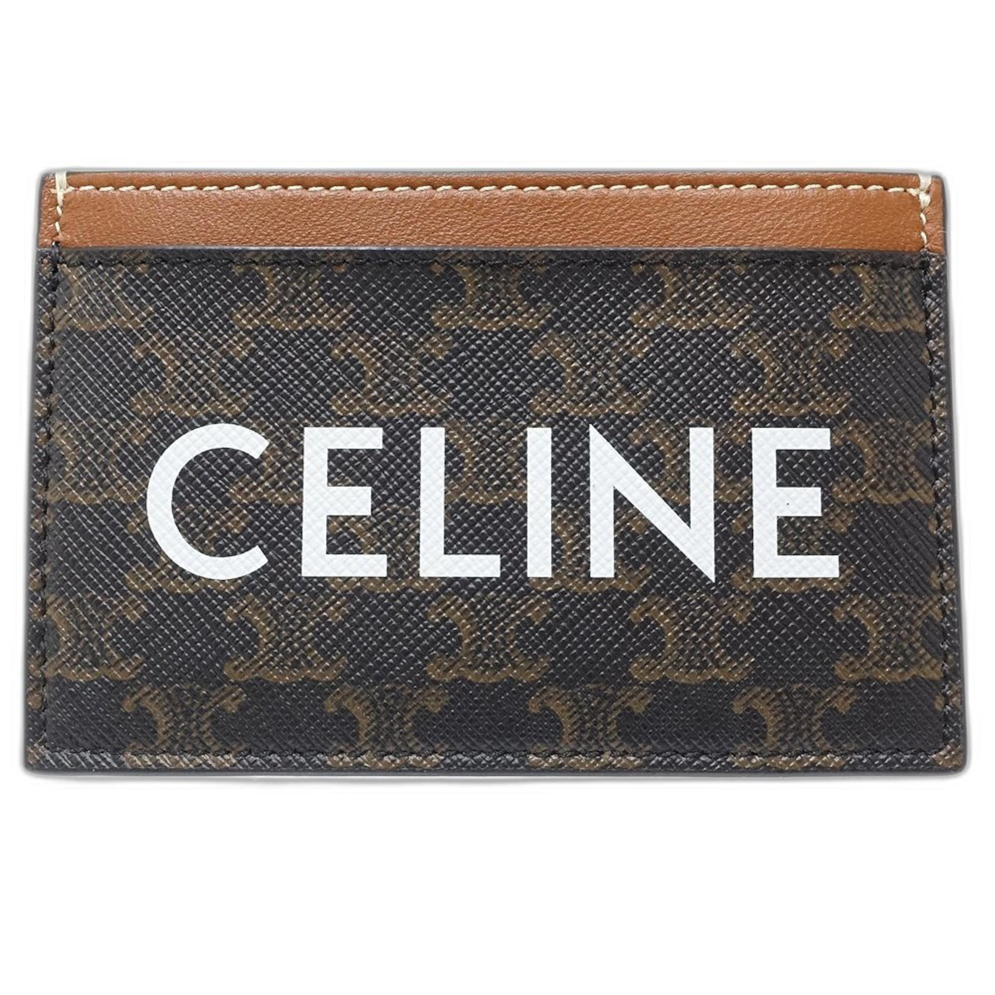 CELINE Triomphe Card Holder in Tan Leather, Women’s, 10B702CLY.04LU, 181626