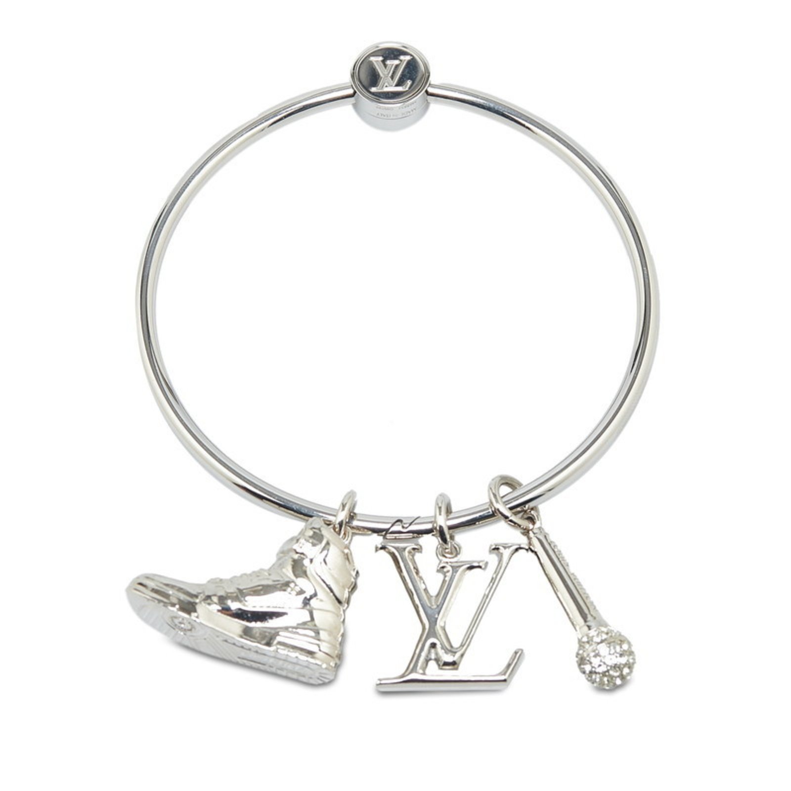 Louis Vuitton Porte Cle Round Ring Key Holder M68854 Silver Metal Women’s LOUIS VUITTON