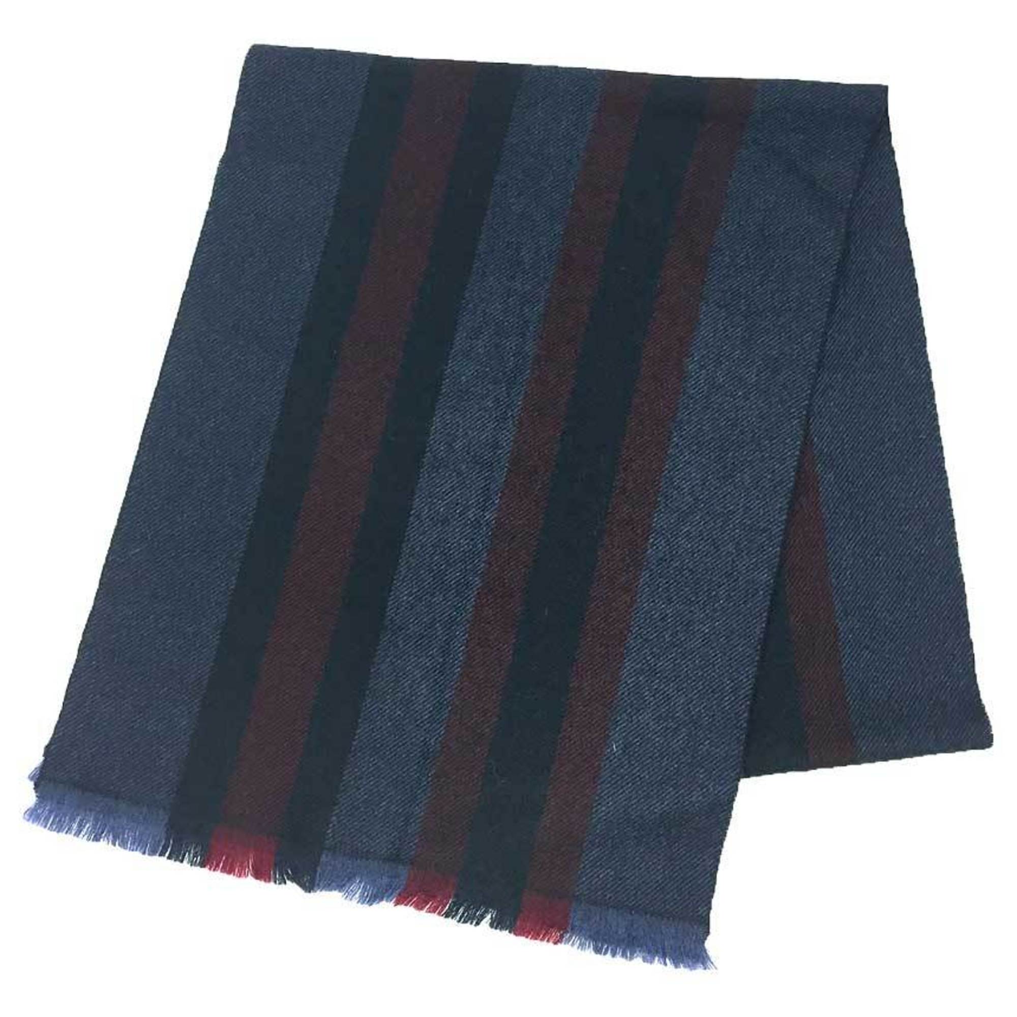 GUCCI Gucci scarf navy x burgundy men’s women’s unisex stole aq10320