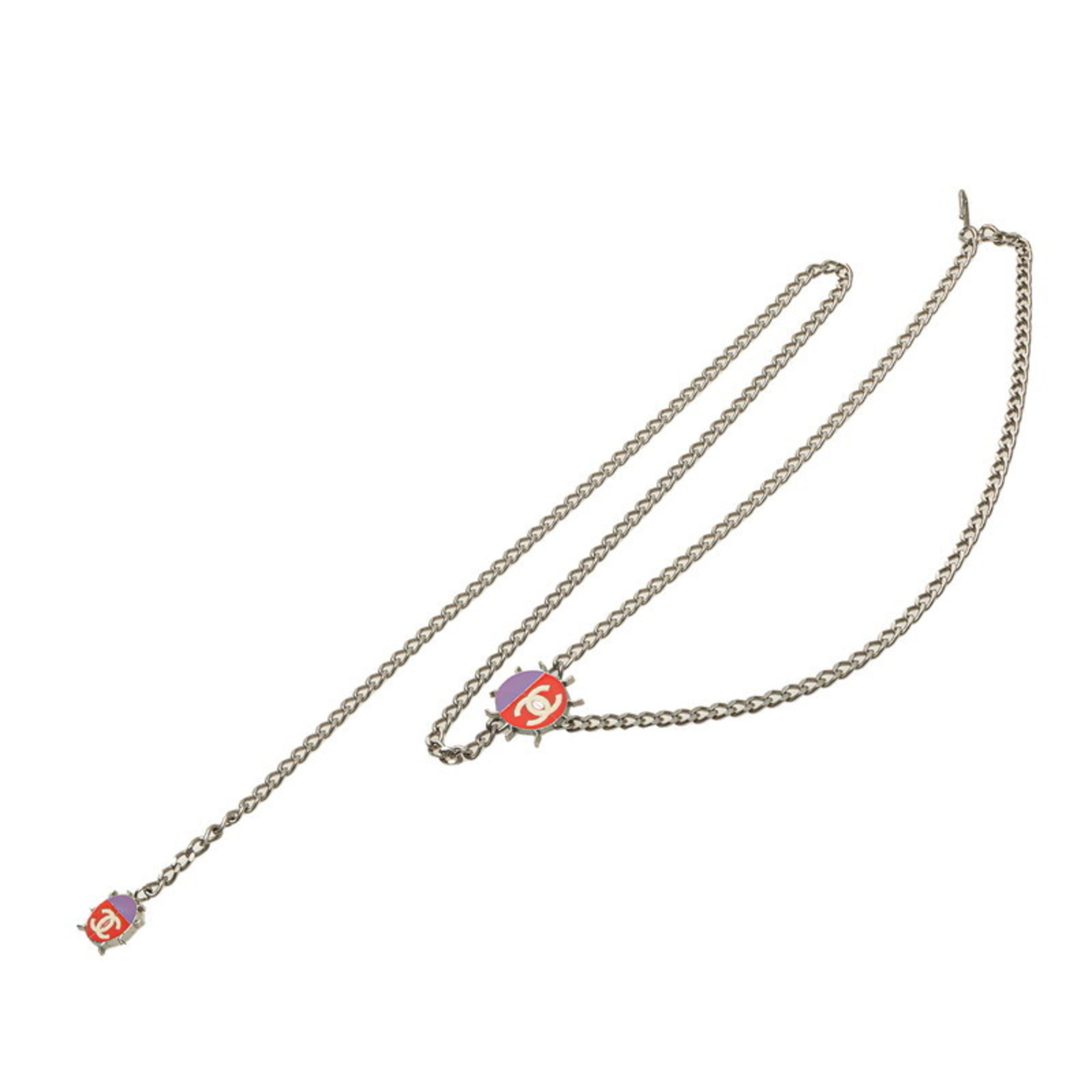 Chanel Coco Mark Ladybug Belt in Silver, Red, and Purple Metal for Women