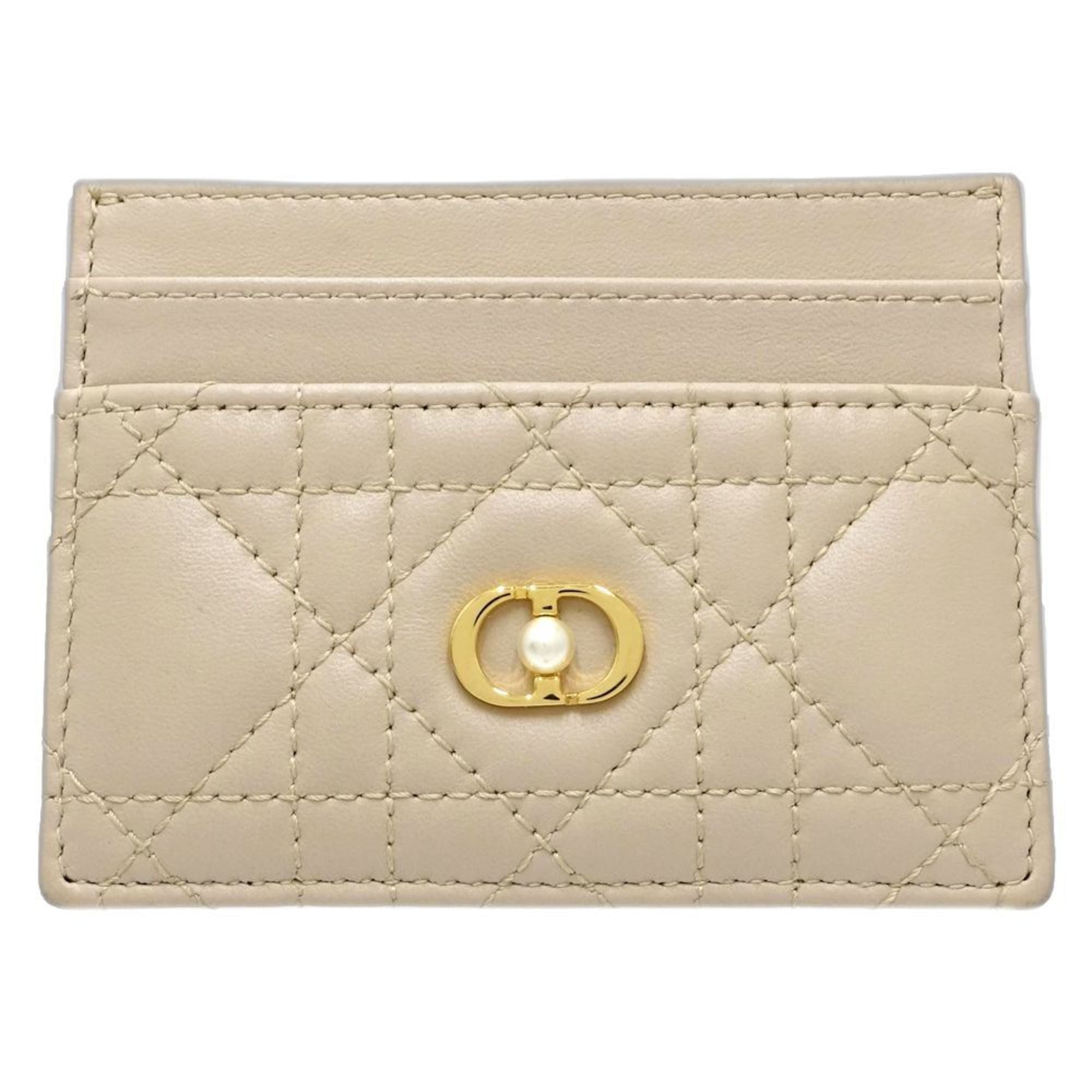 Christian Dior Jolly Freesia Business Card Case, Beige Lambskin, S3103UNJB, Women’s, 181824