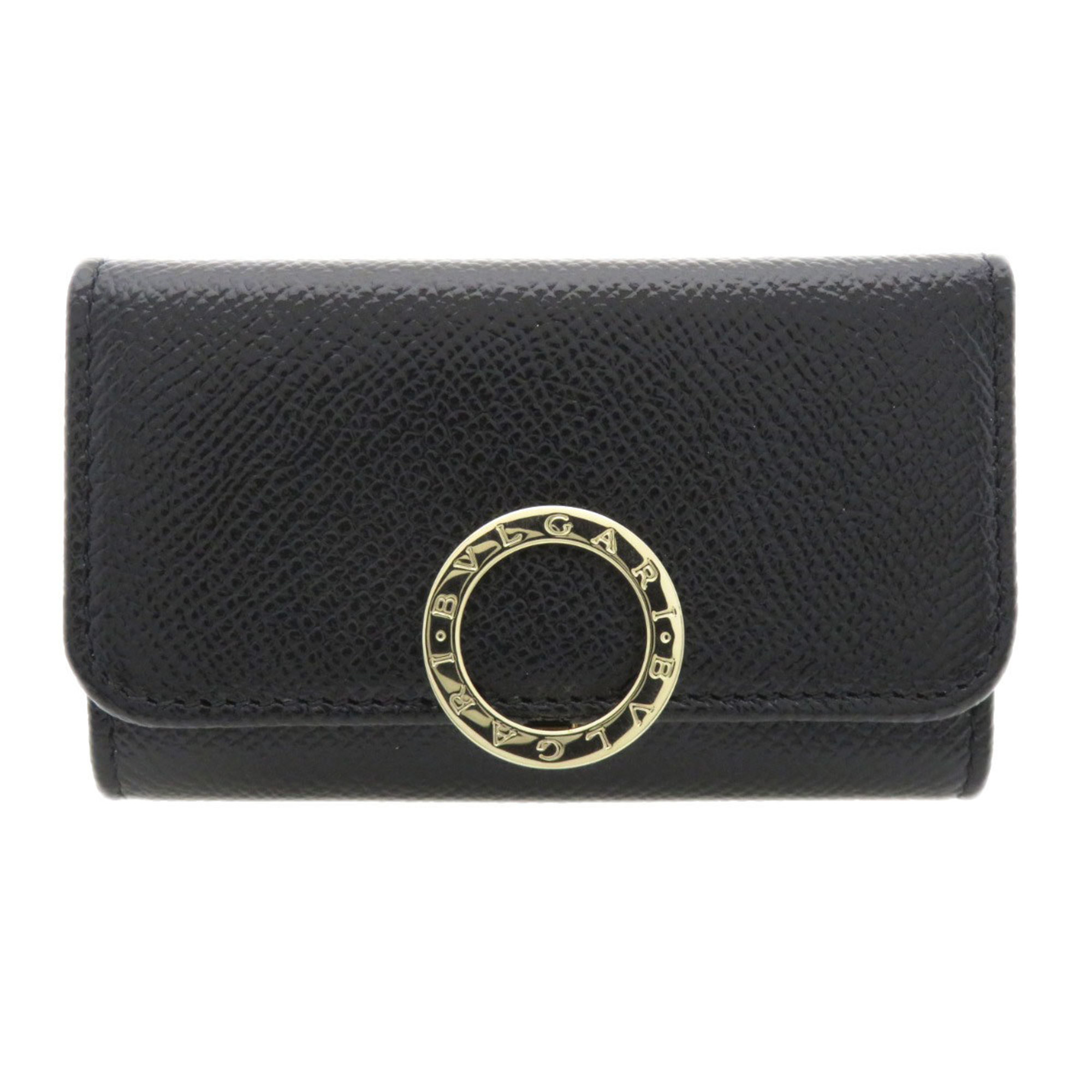 Bvlgari metal key case calf leather ladies