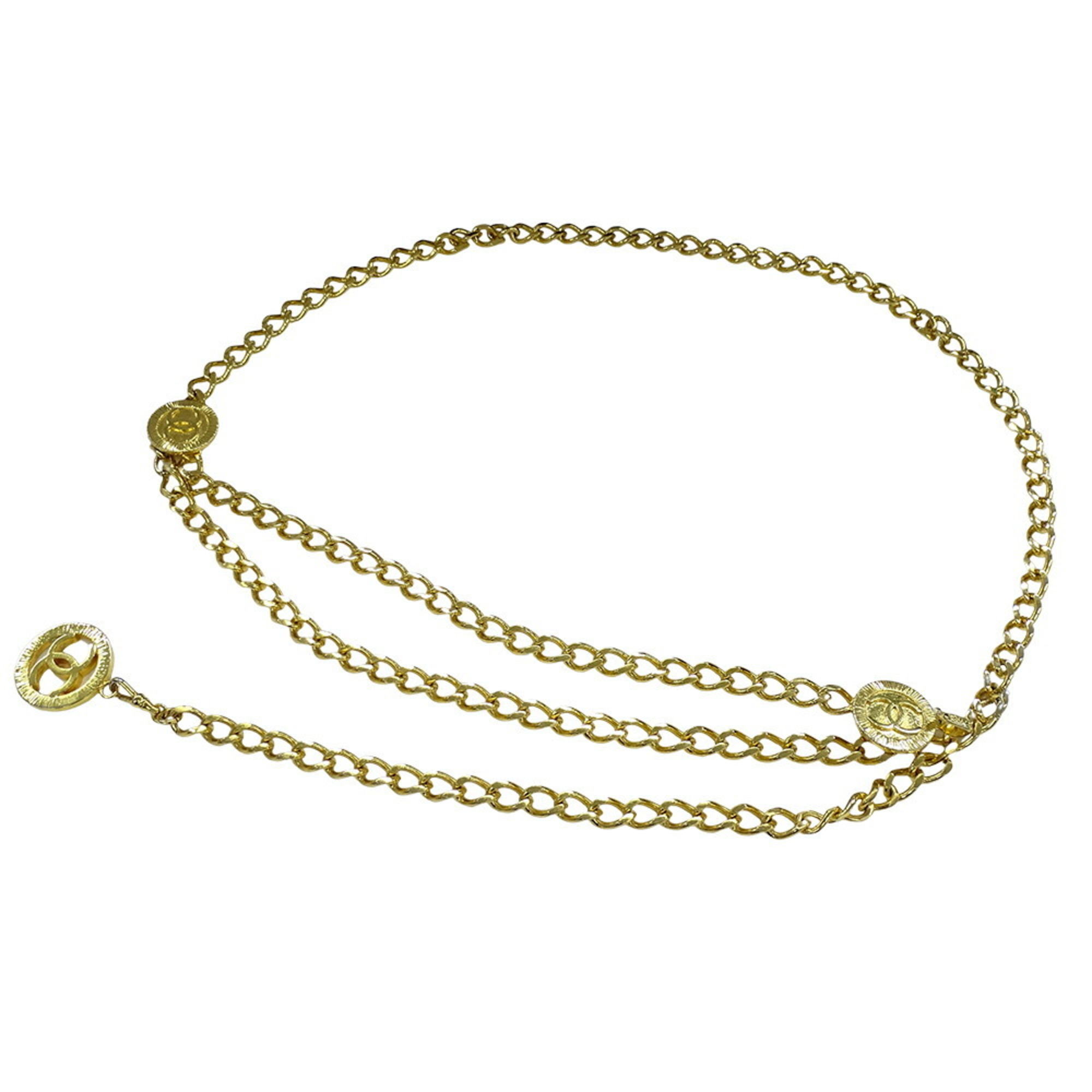 CHANEL Women’s Chain Belt GP Gold Coco Mark