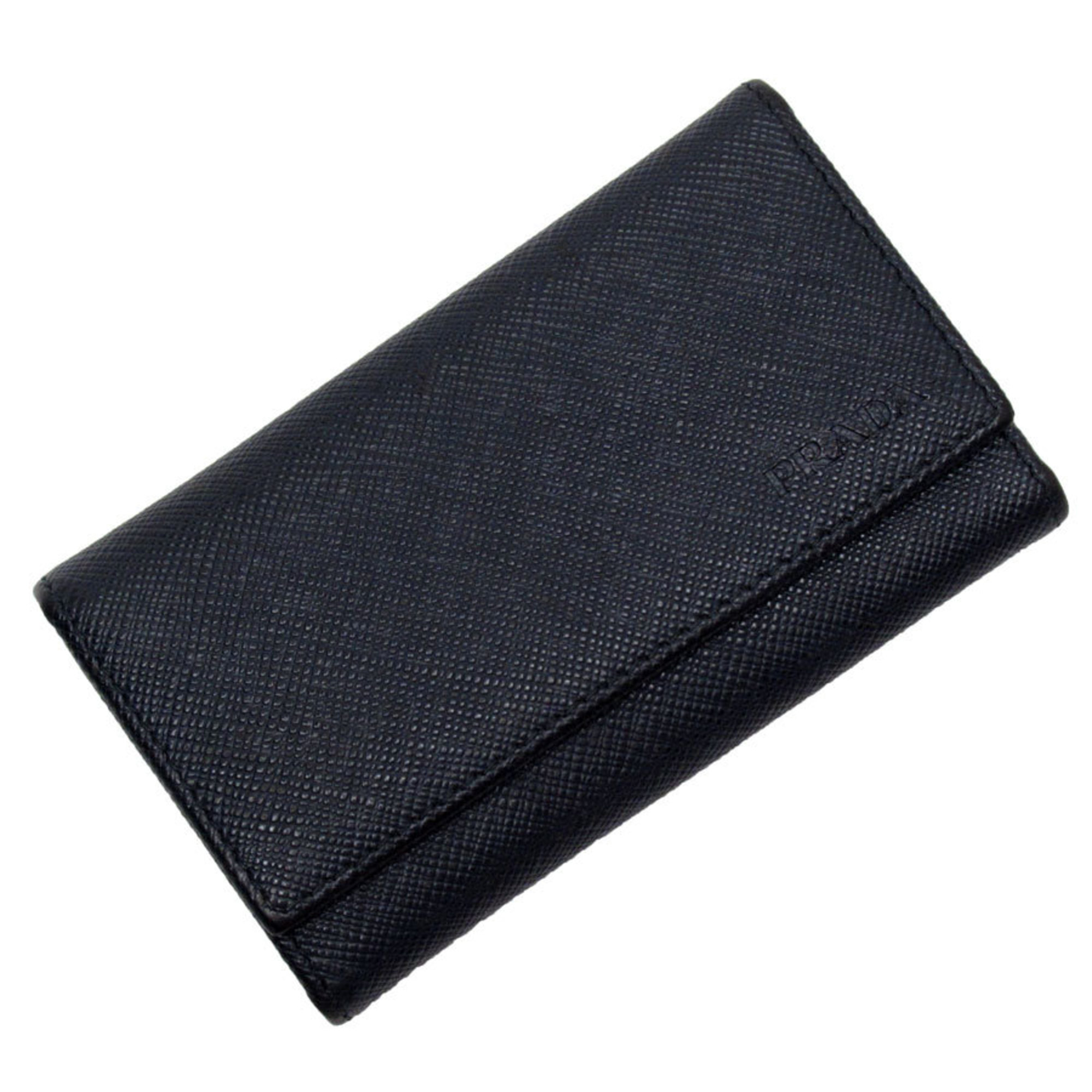 PRADA key case leather navy men’s t18984a