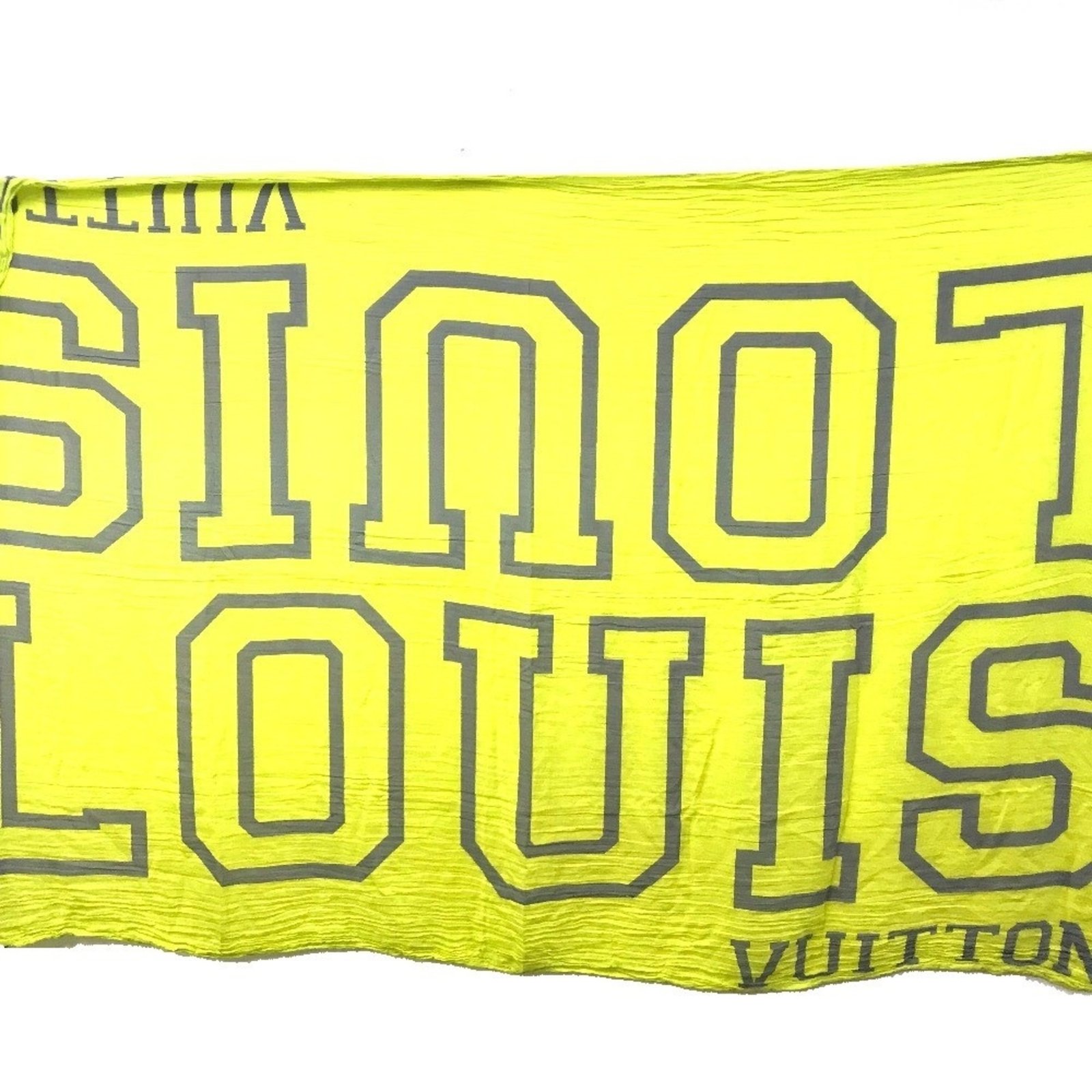 LOUIS VUITTON MP2152 Etoile Fleur Louis Stole Shawl, Cotton/Silk, Women’s, Yellow