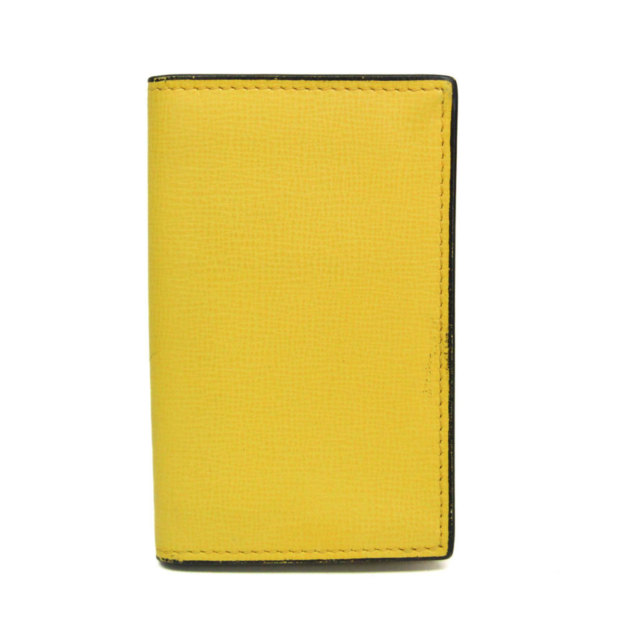 Valextra V8L03 Leather Card Case Yellow