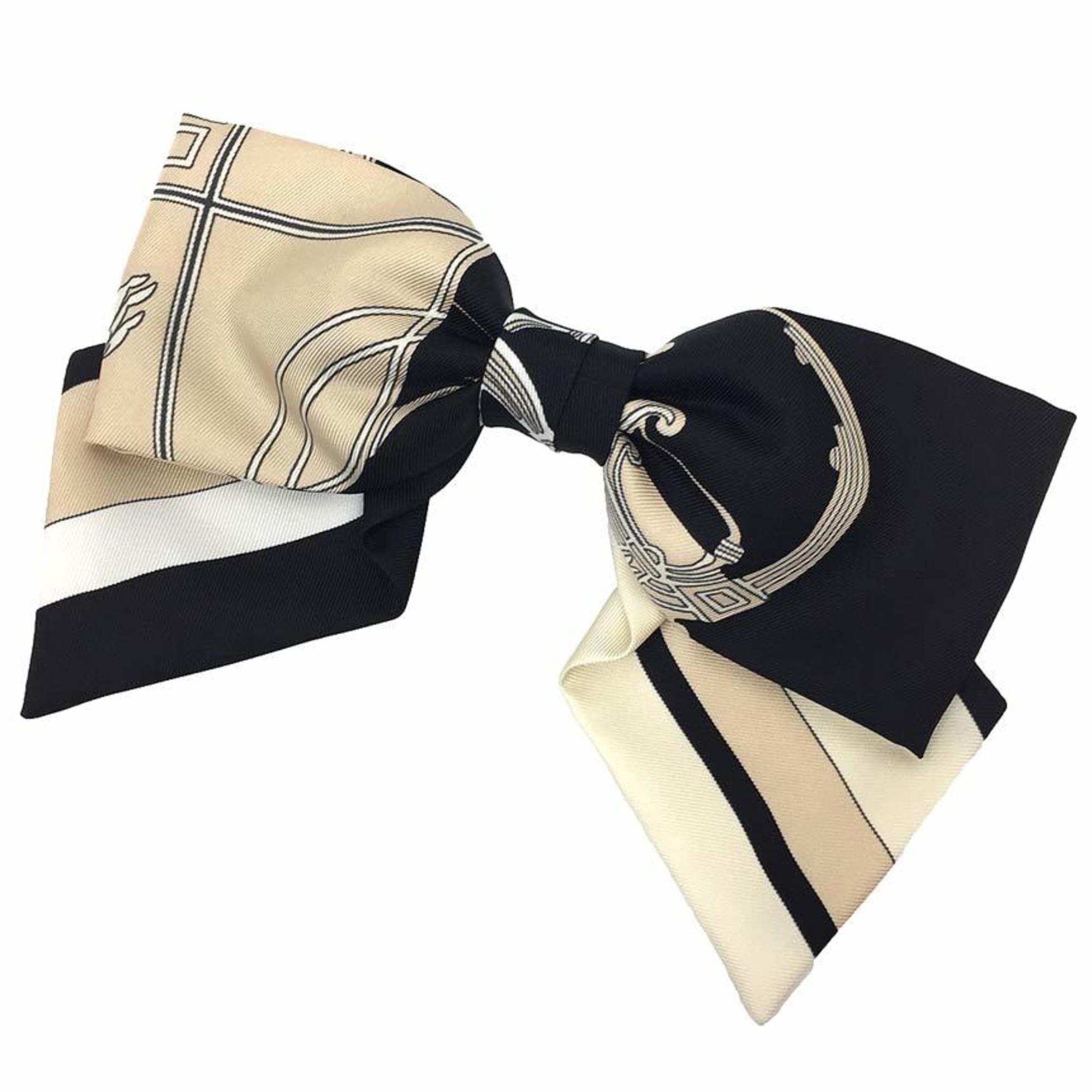 Hermes HERMES Ribbon Barrette EX-LIBRIS Grenelle Ex-Libris 231022G Silk Hair