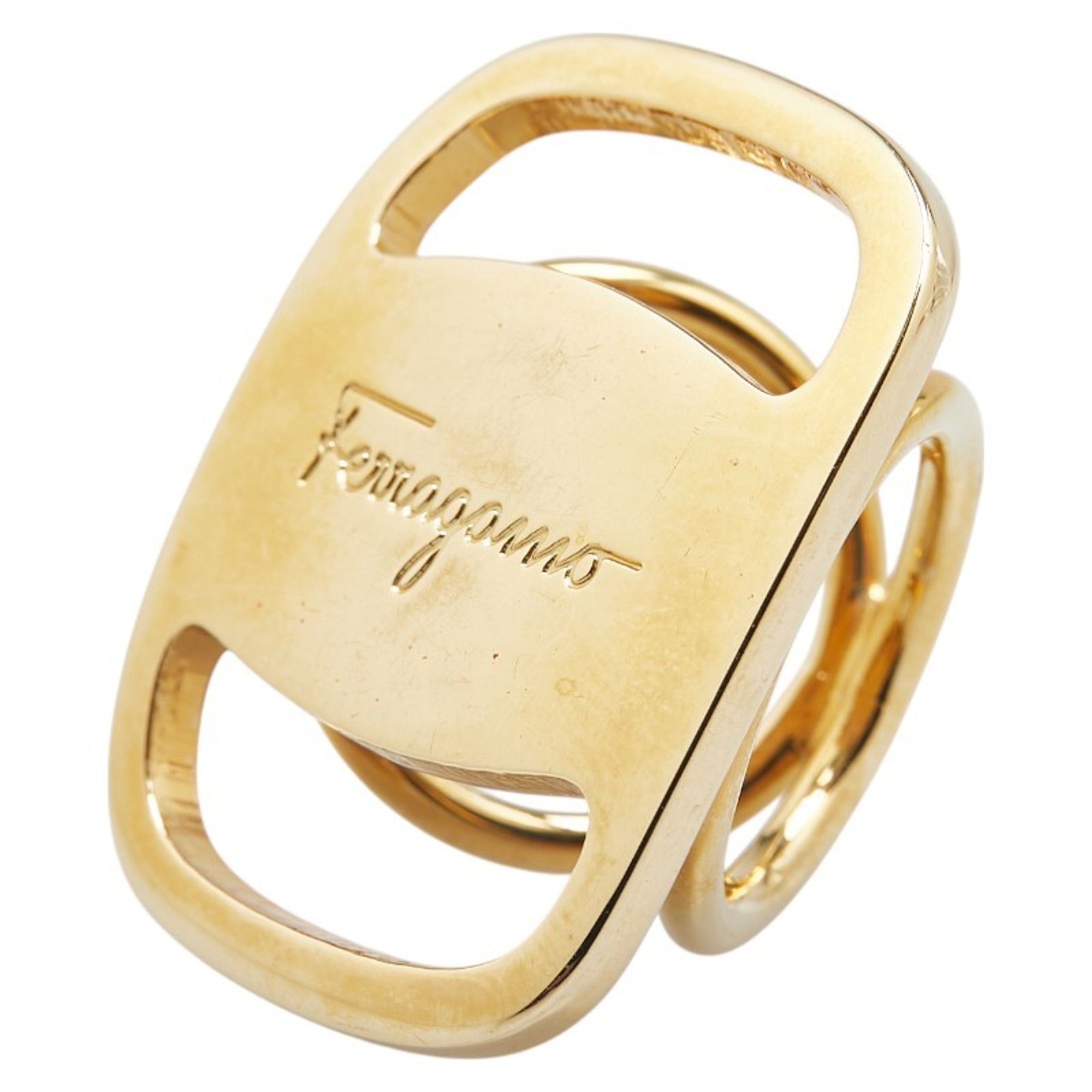 Salvatore Ferragamo Vara Scarf Ring, Gold Plated, Women’s