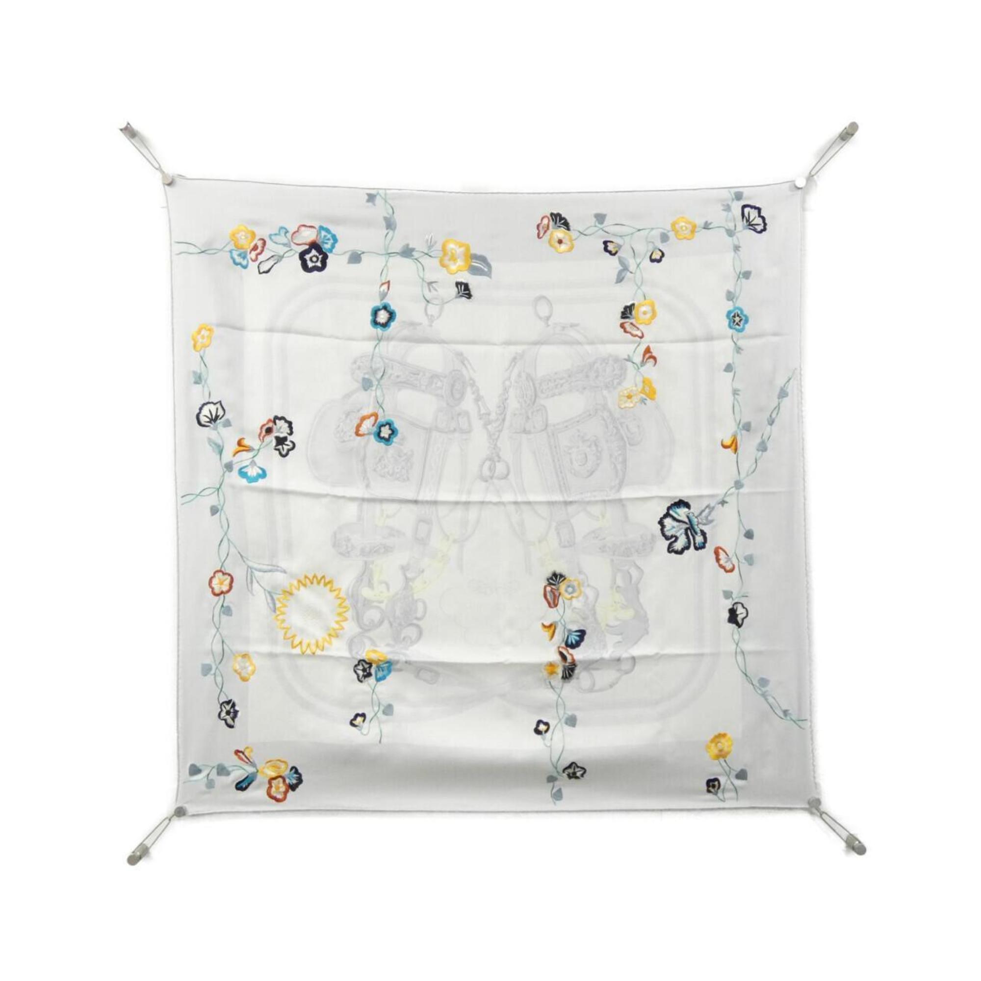 Hermes HermÃ¨s BRIDES DE GALA FLEURIES Carre Precieux 501266S Scarf