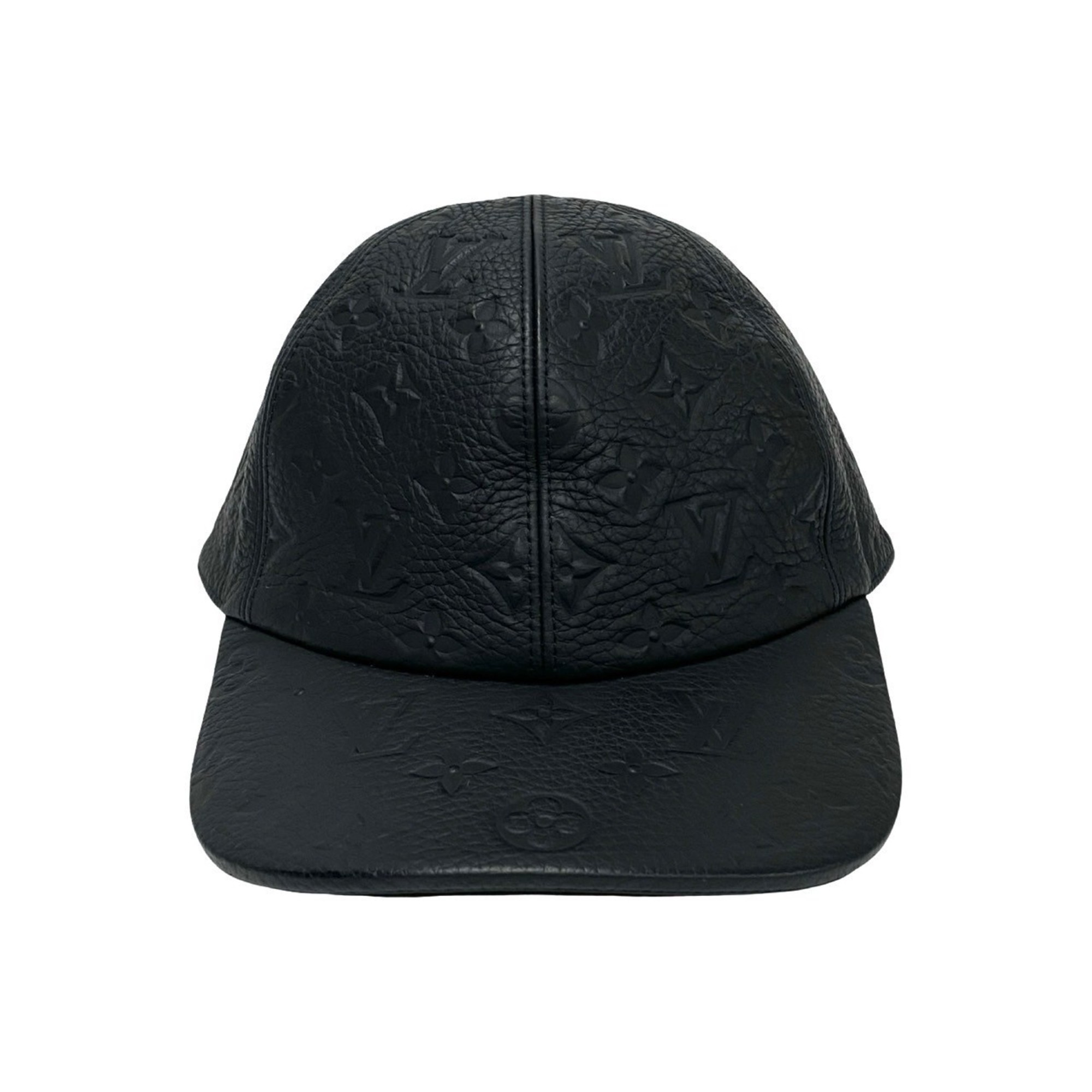 LOUIS VUITTON Louis Vuitton 1.1 Monogram Empreinte Taurillon Leather Cap in Noir (66546)