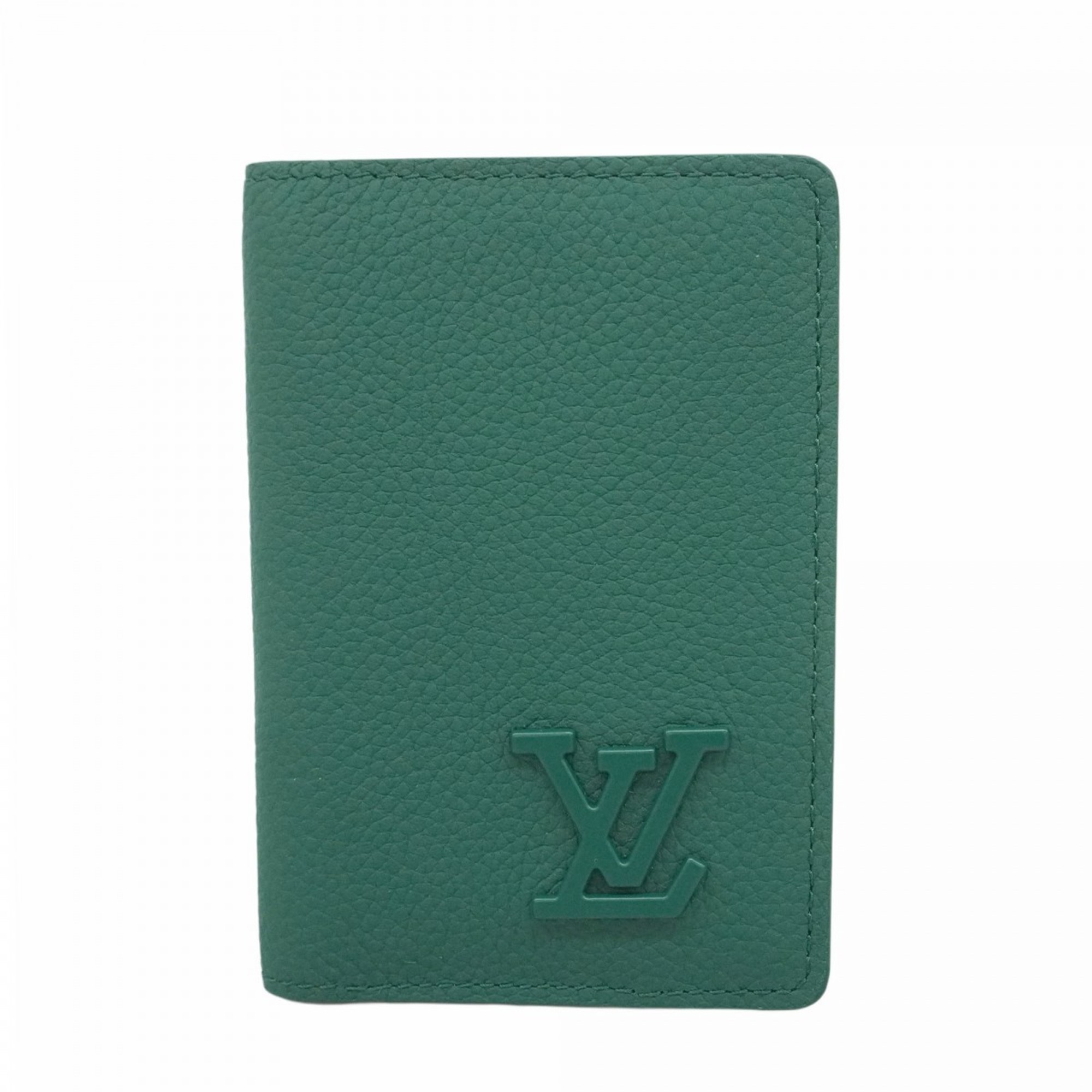 Louis Vuitton LV Aerogramme Organizer de Poche M82276 Green Men’s Business Card Case
