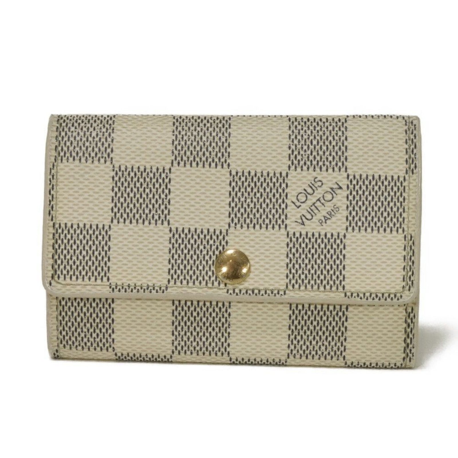 Louis Vuitton Multicle 6 Key Case, 6-ring, snap button closure, Damier Azur, Ivory, N61745, for Men and Women