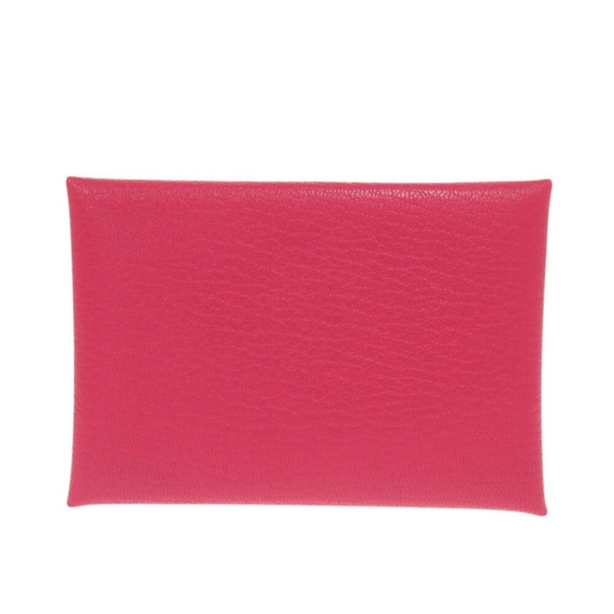 Like new Hermes Calvi Duo Chevre Rose Extreme W stamp (2024) Pink card case 0249HERMES