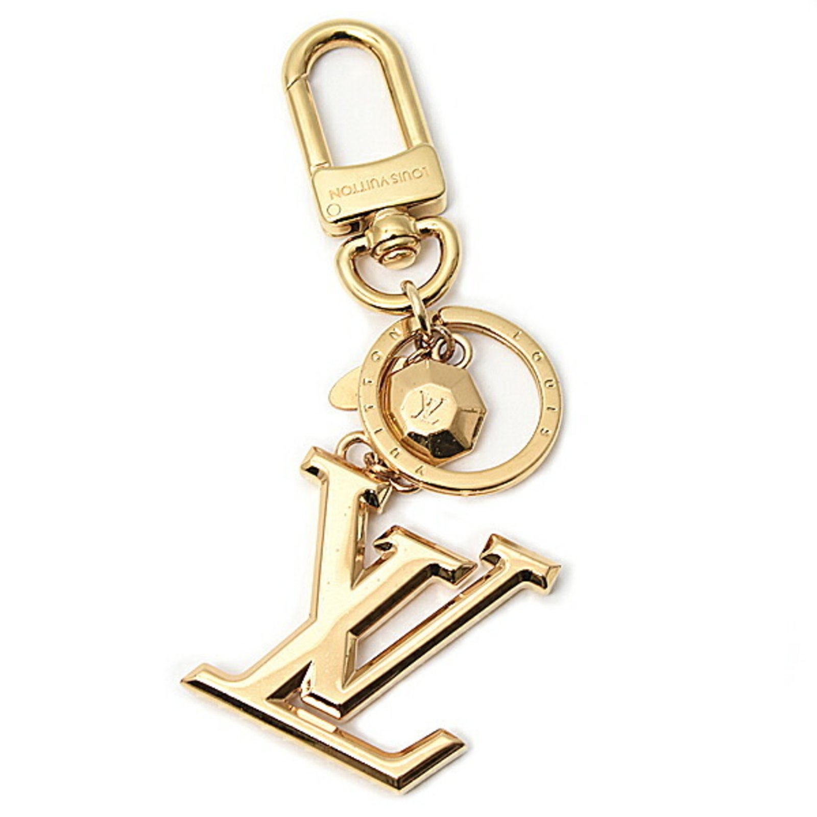 Louis Vuitton Men’s and Women’s Porte-ClÃ©s LV Facet Keychain Charm Gold M65216