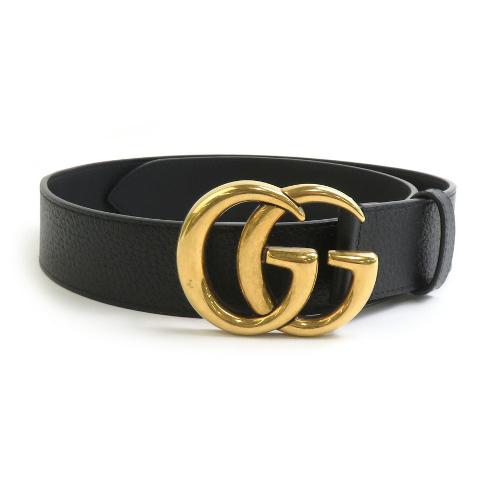 GUCCI GG Marmont Belt Leather Metal Black Gold Women’s 406831 e60267k