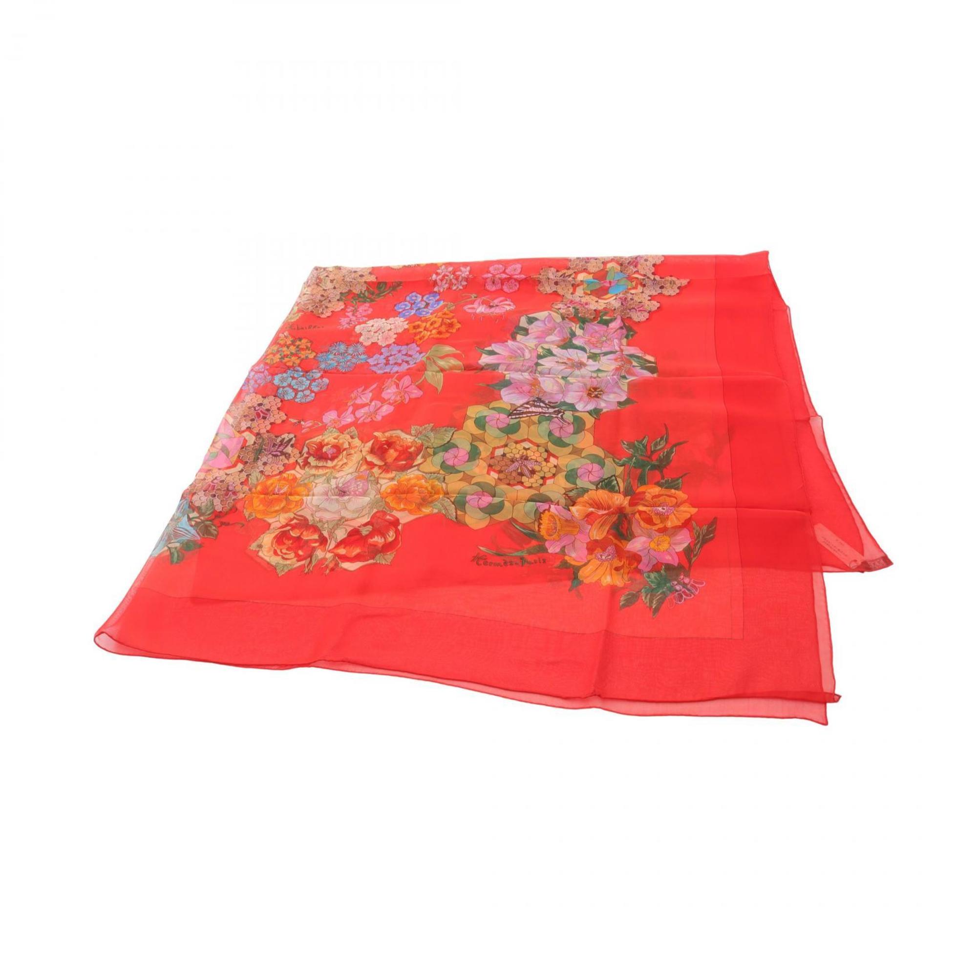 Hermes HermÃ¨s Shawl CarrÃ© 140 “Le Festin des Abeilles” Muslin Silk Scarf for Women in Multicolored Red