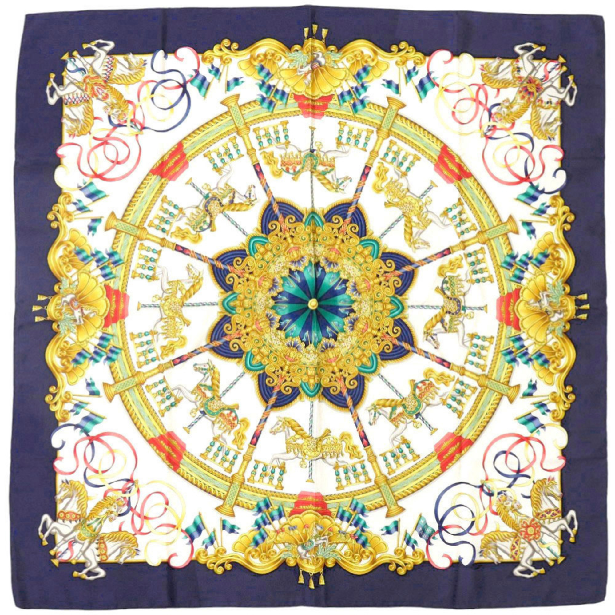 HermÃ¨s CarrÃ© 90 LUNA PARK amusement park silk multicolor scarf muffler 0133 HERMES