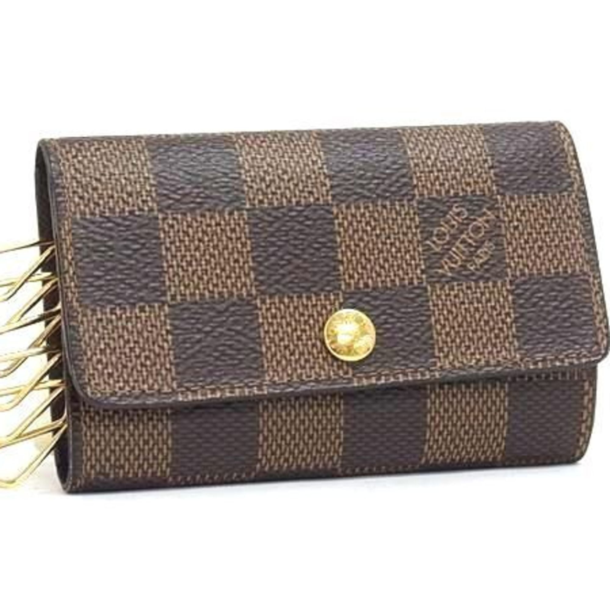 LOUIS VUITTON Louis Vuitton Multicle 6 Key Case N62630 Ebene Damier Leather Men’s/Women’s 6-Ring