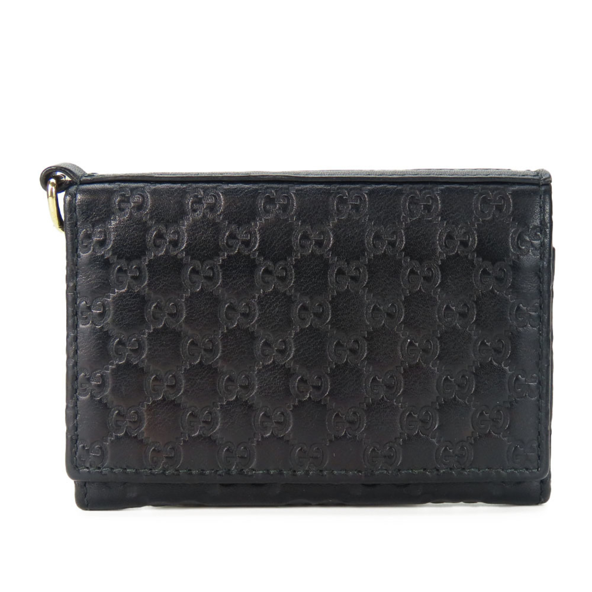 Gucci Business Card Holder/Card Case 323401 Shimmer Leather Black Holder Accessories Women Men GUCCI