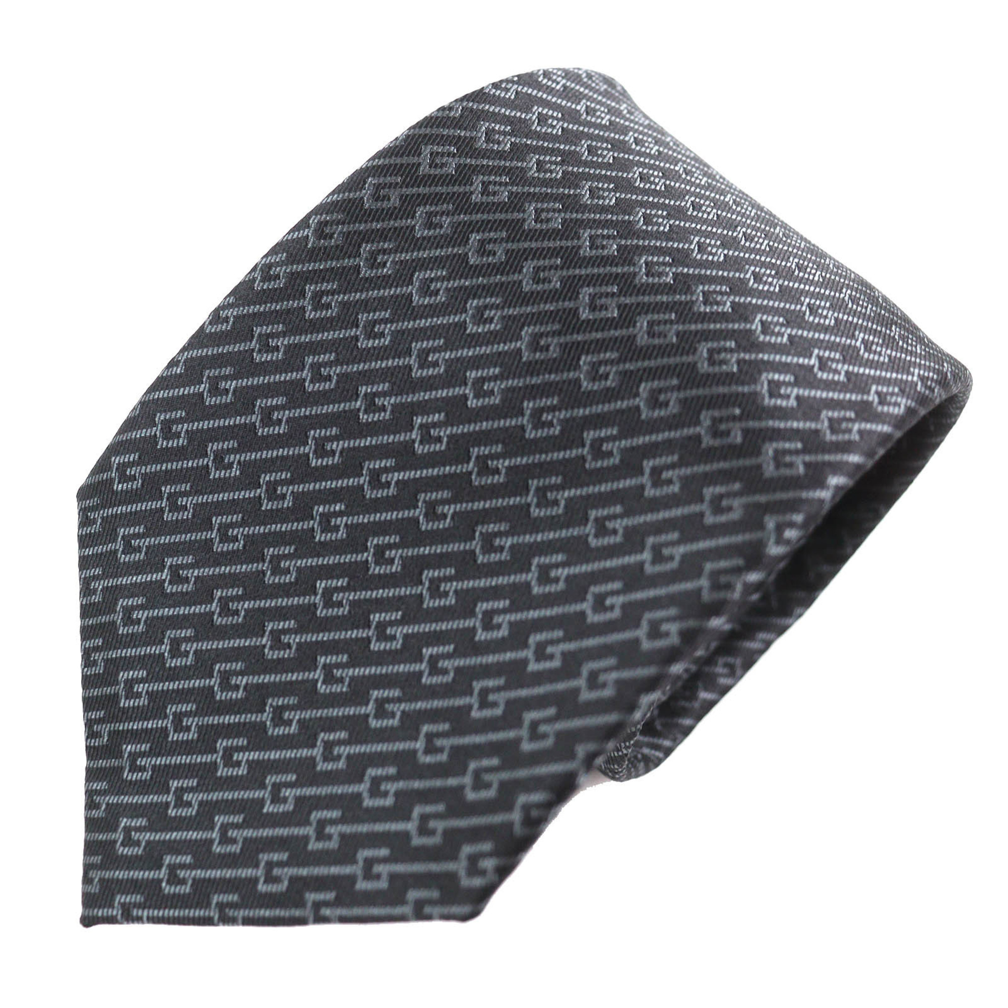 GUCCI 100% Silk G Logo Regimental Stripe Tie, 7cm Tip, Dark Brown and Gray, 148x7cm, Made in Italy, Authentic, Men’s