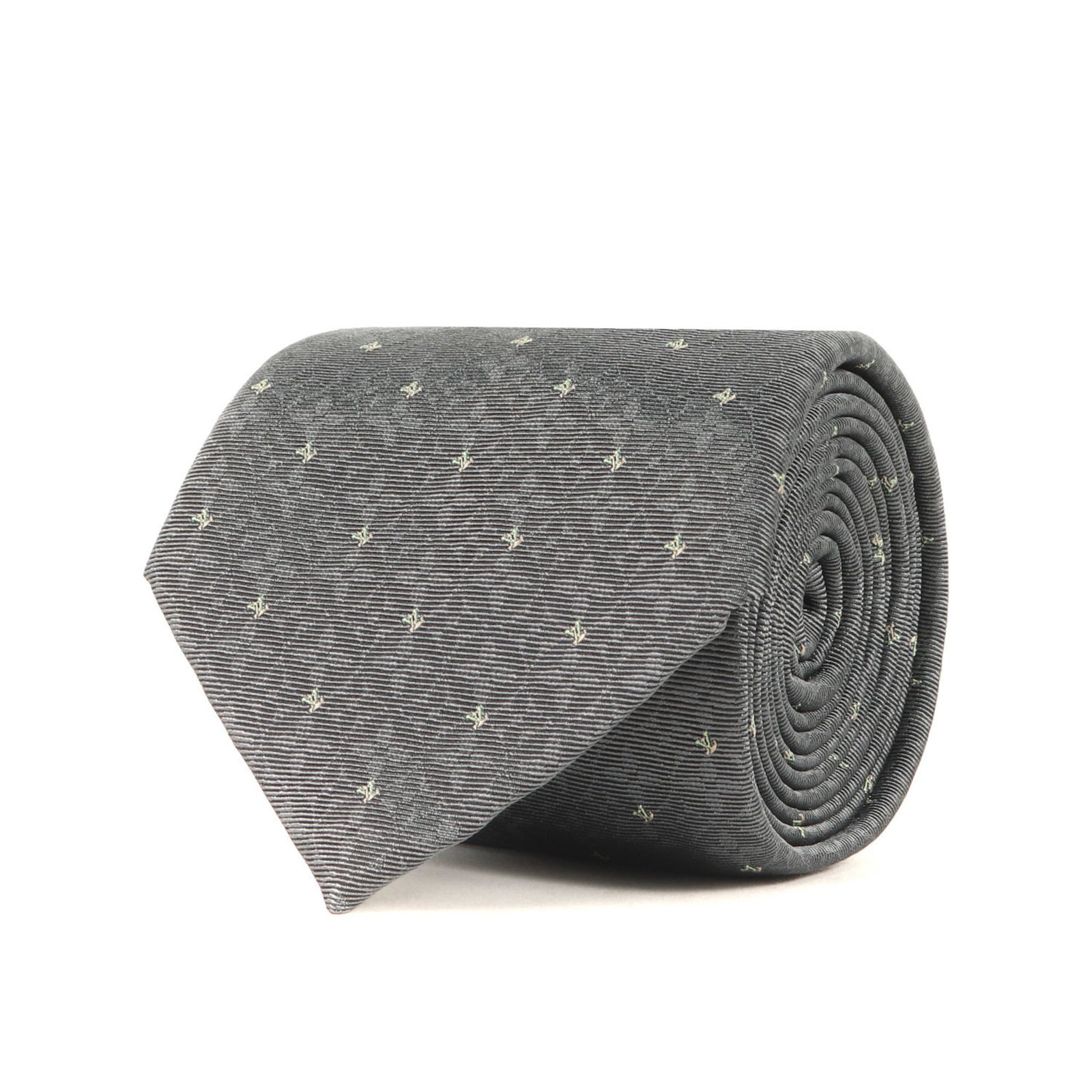LOUIS VUITTON Monogram Silk Cravate Tie, Gray, Men’s, K4618