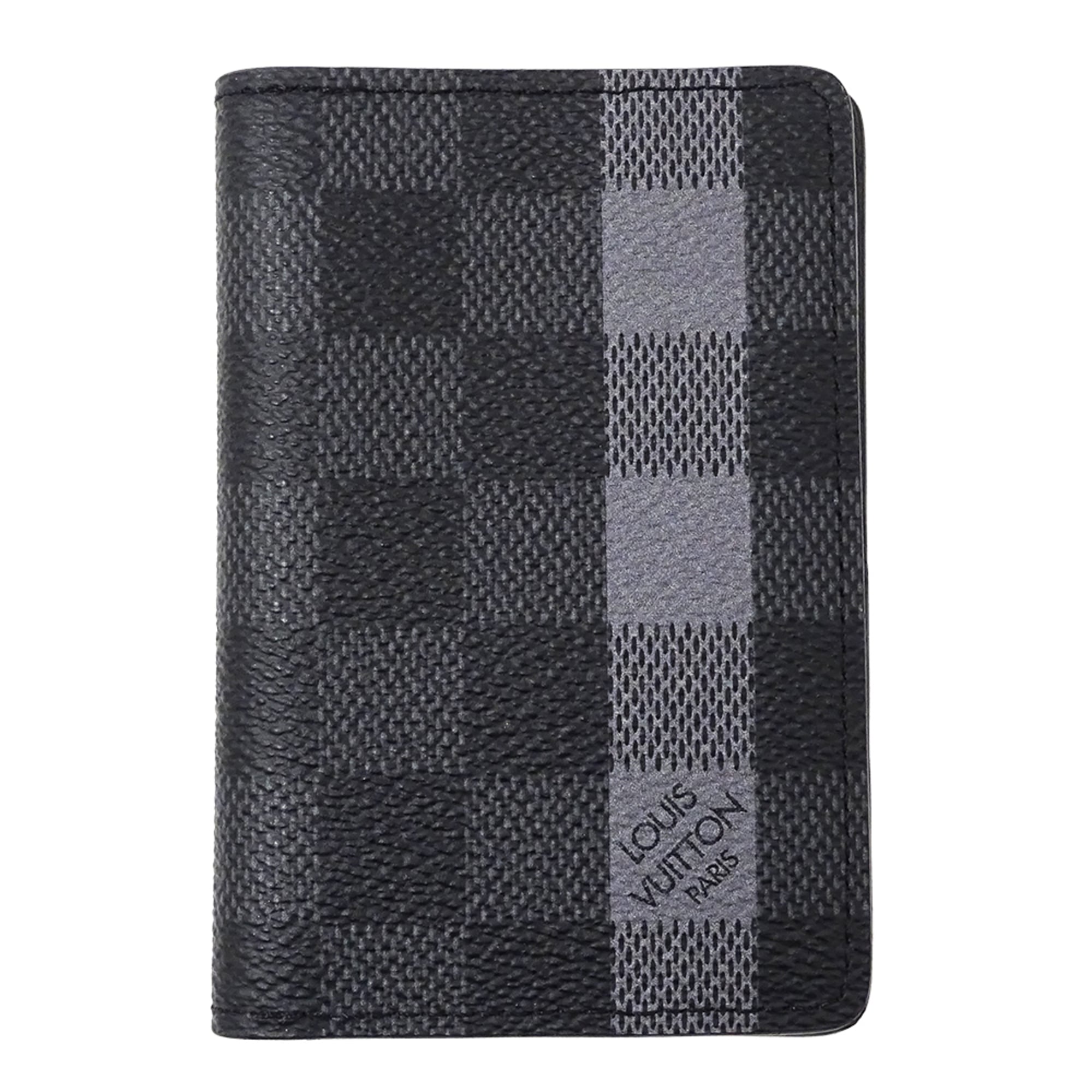Louis Vuitton De Poche Business Card Case, Damier Graphite Leather, Men’s, N63075, Black, Compact