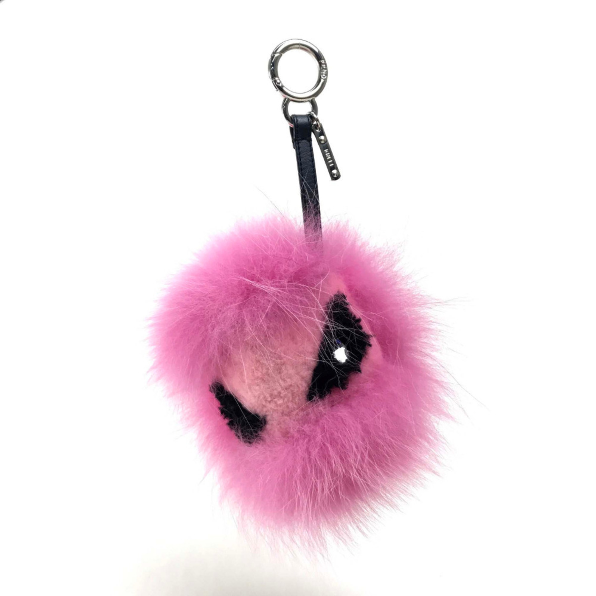 FENDI BAG BUGS Bag Bugs Key Ring Charm, Fur, Women’s, Pink