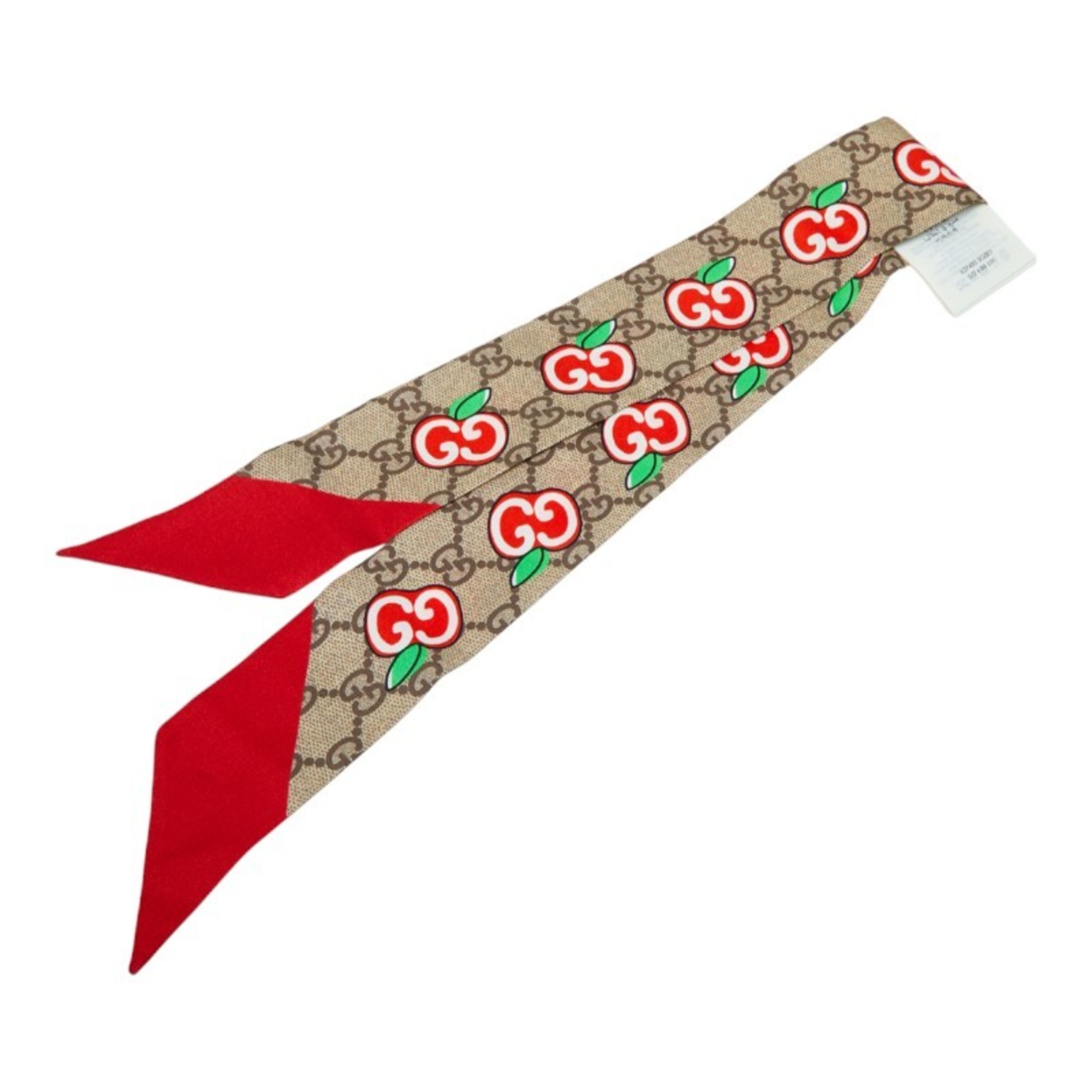 Gucci GG Print Apple Neck Bow 627485 Beige Multicolor Silk Women’s GUCCI