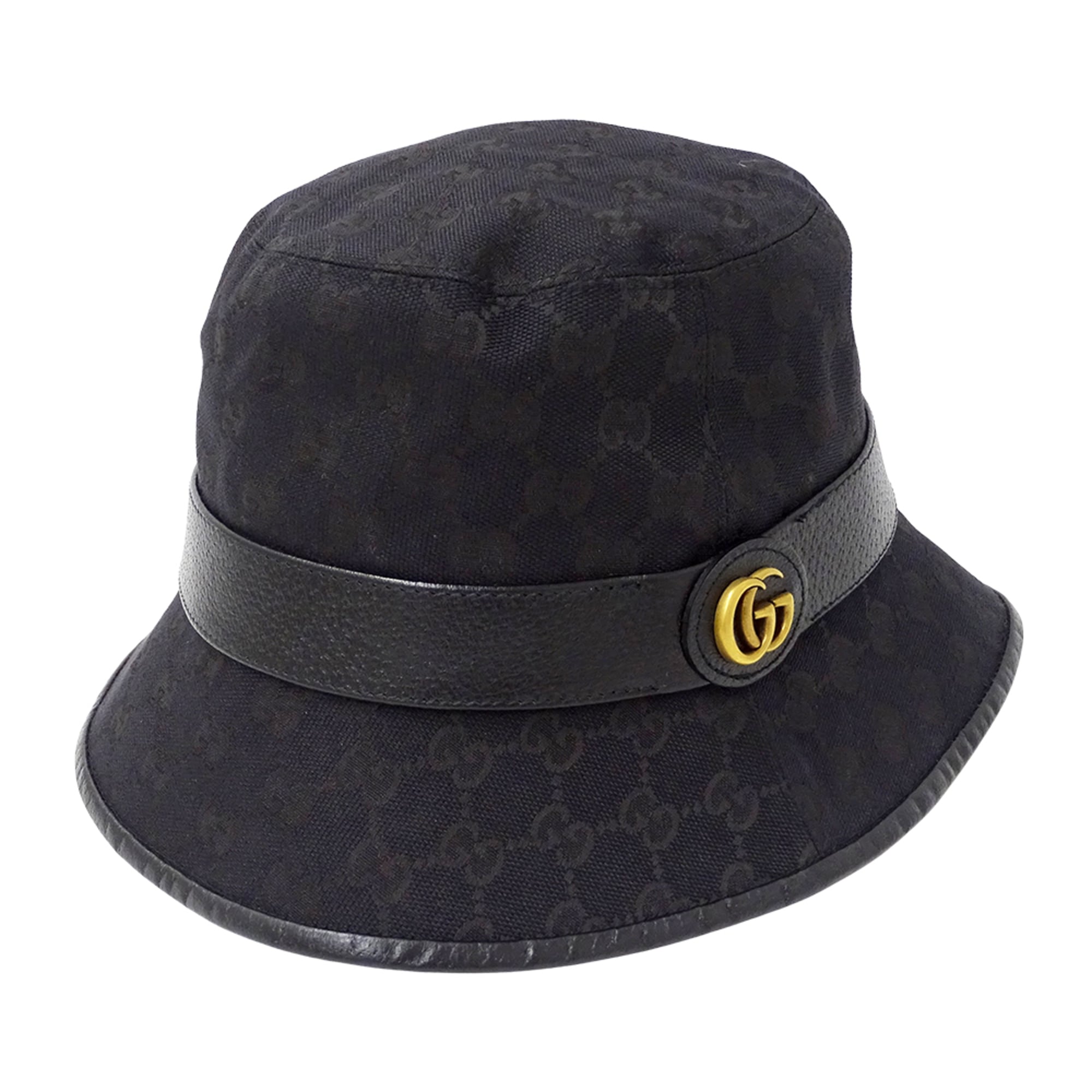 Gucci Petit Marmont Bucket Hat in GG Canvas (Black, Size L, 59cm) for Men and Women (576587)