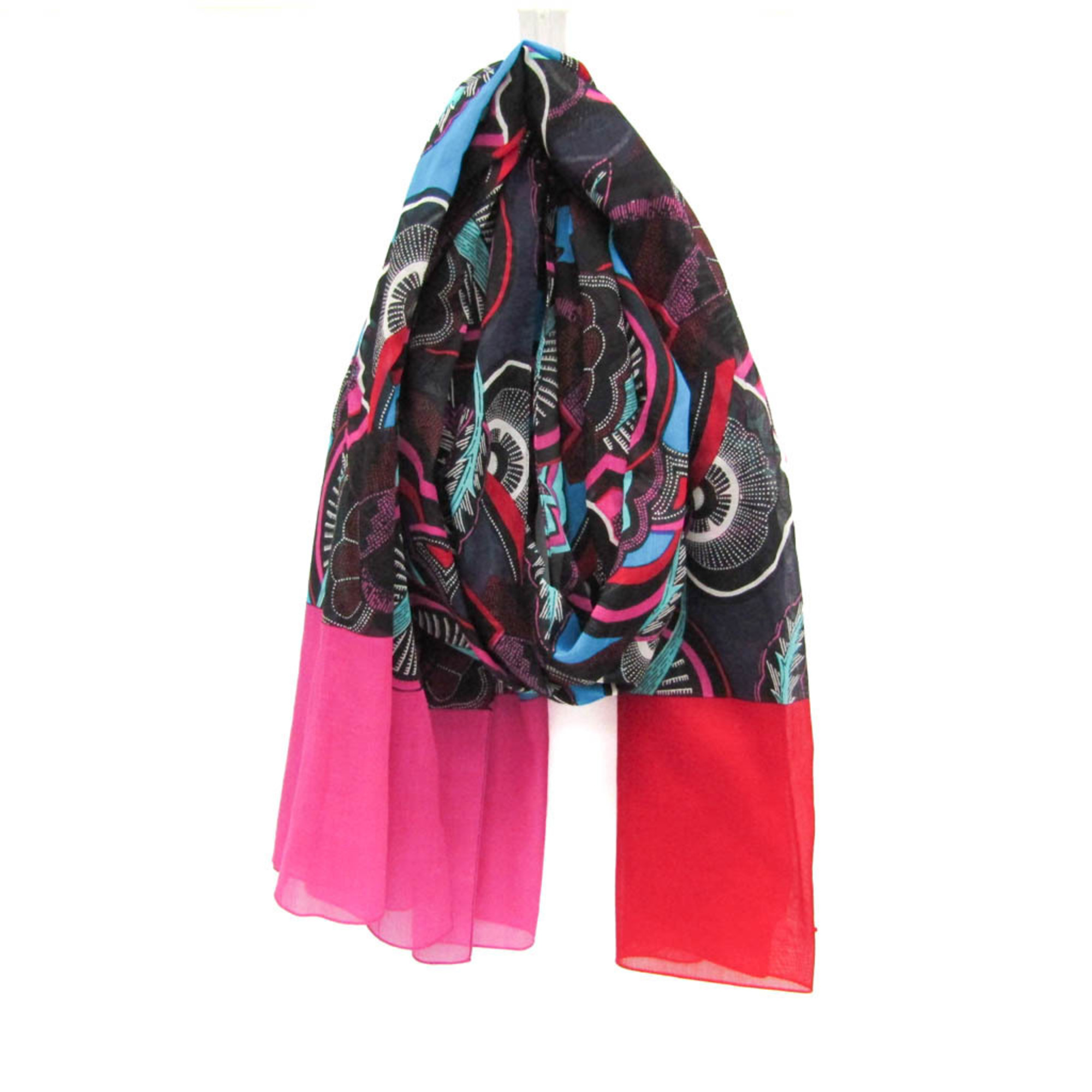 Hermes HERMES BAIN Women’s Cotton Scarf Black,Purple,Red Color