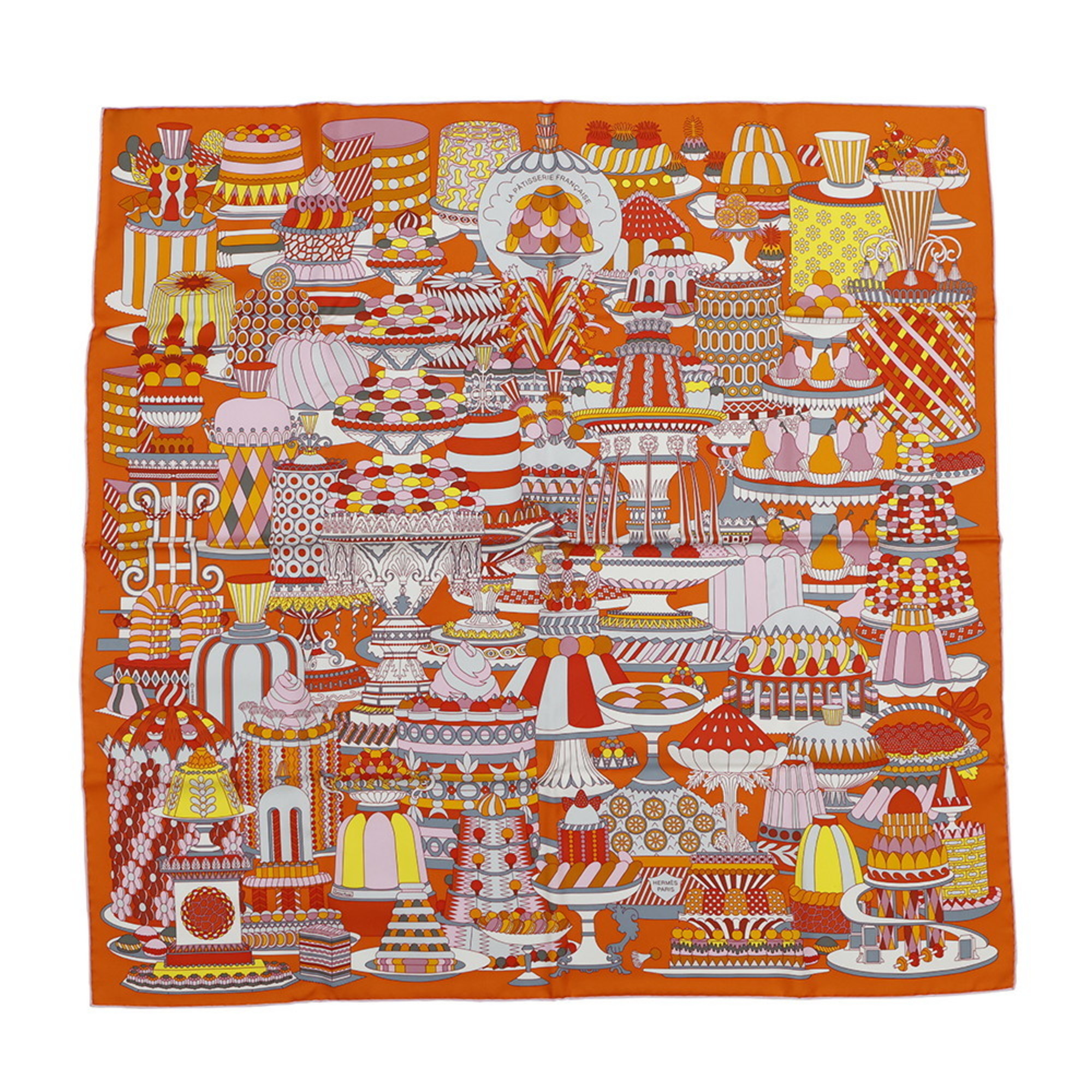 Hermes HermÃ¨s CarrÃ© 90 Scarf, La Patisserie Francaise, Silk, 2019