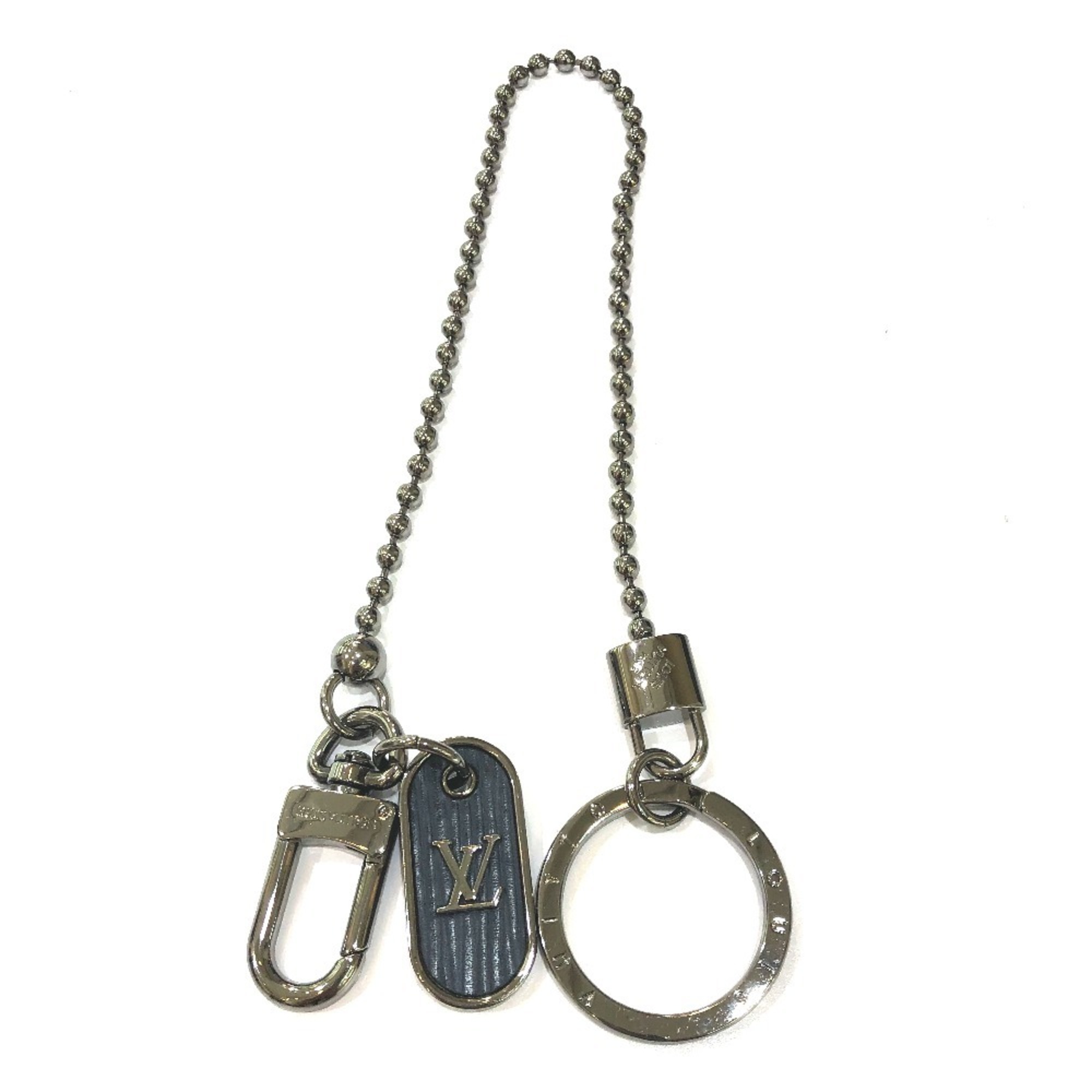 LOUIS VUITTON M62790 LV/Cadena Key Ring, Chaine, LV Tab Keychain, Metal, Men’s, Silver