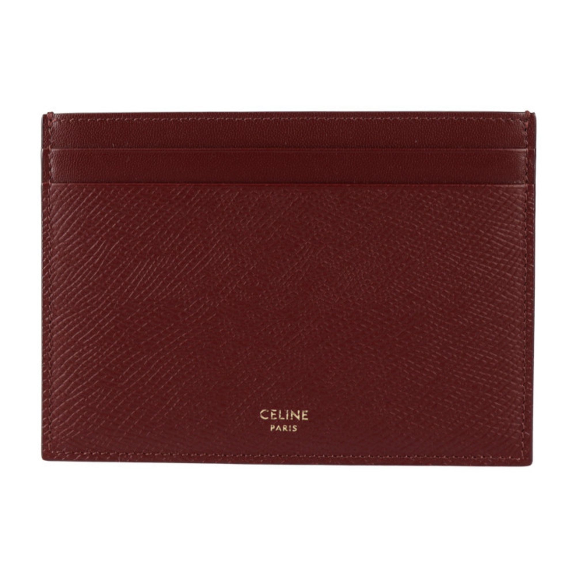 CELINE Multi-function Card Holder Business Holder/Card Case 10B763BFP Calf Leather Burgundy Pass