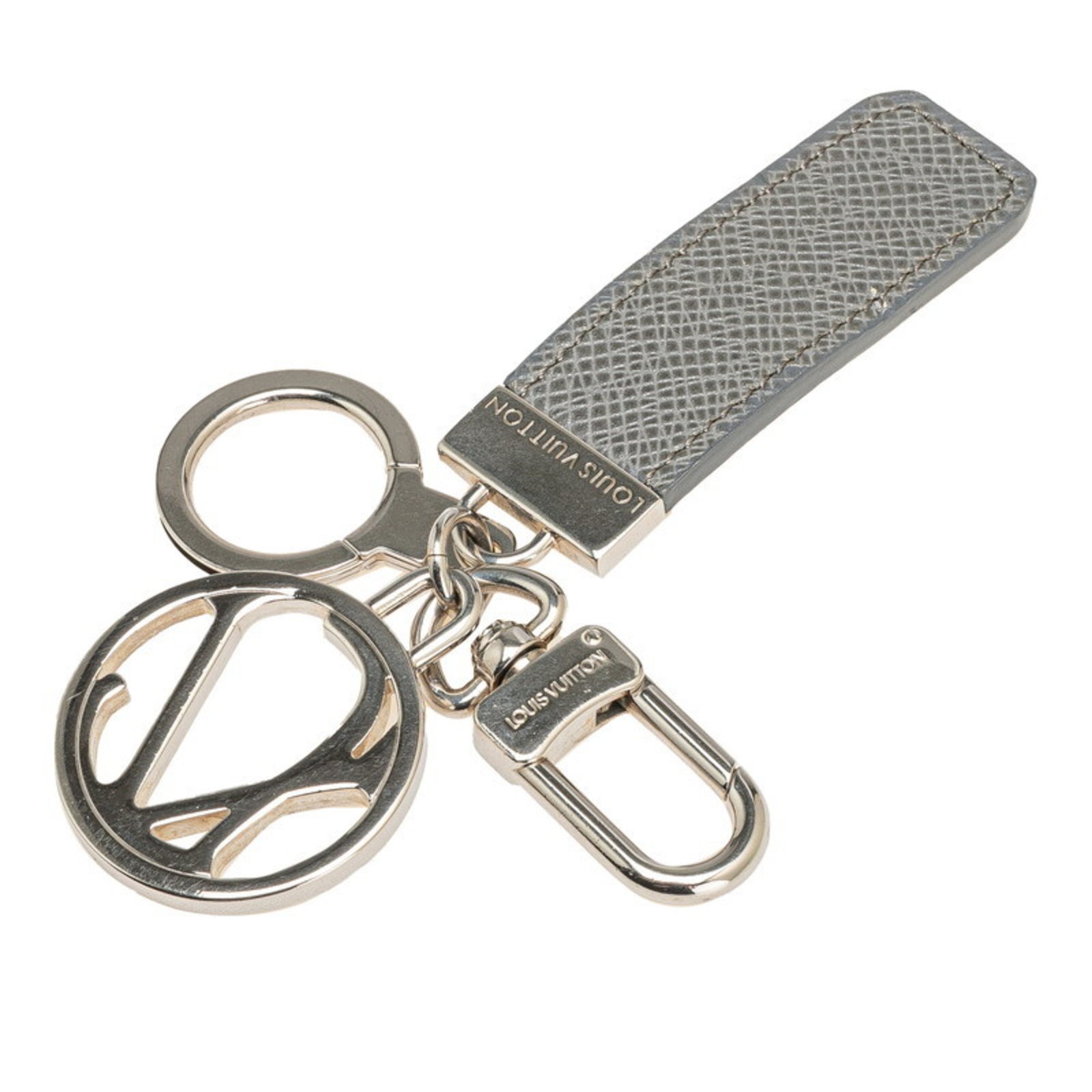 Louis Vuitton Taiga Porte-ClÃ©s LV Club Keychain M65047 Glacier Gray Metal Leather Men’s LOUIS VUITTON