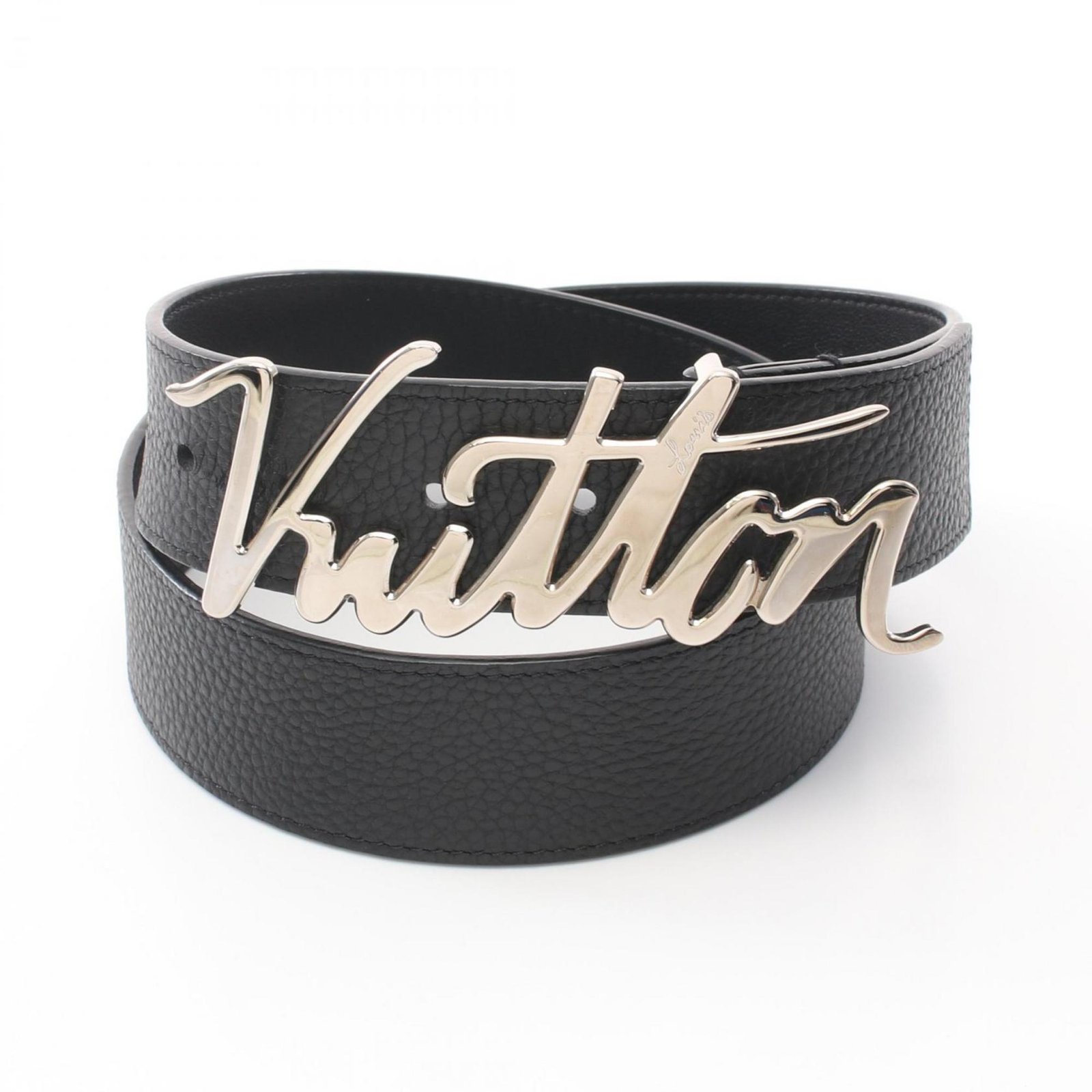 Louis Vuitton Santur LV Autograph Belt, Leather, Men’s, Black, M0187