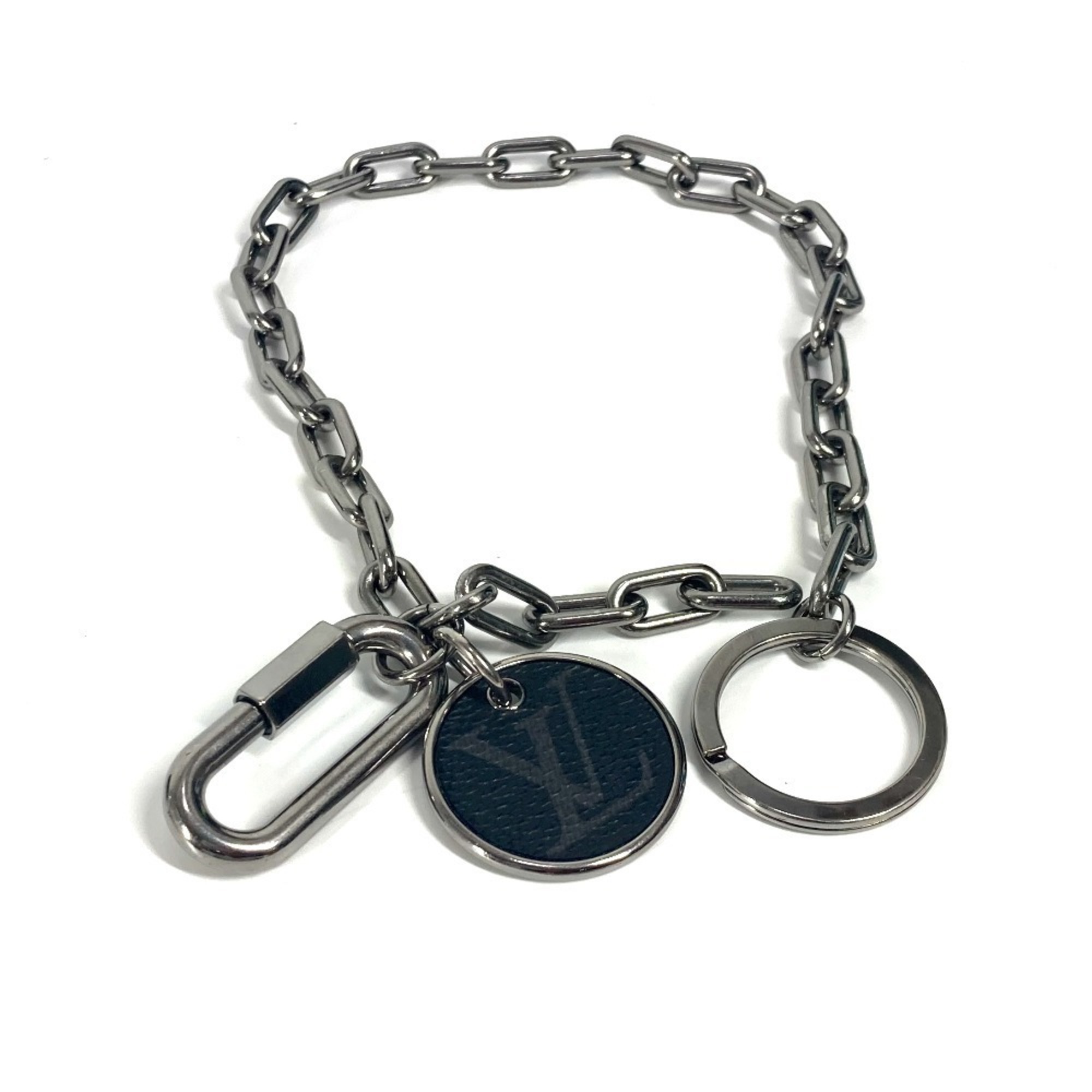 LOUIS VUITTON M68862 Monogram Eclipse Keychain, Bag Charm, Metal, Black, for Men and Women