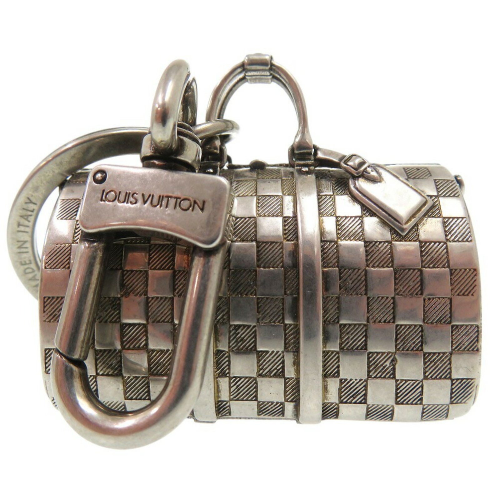 Louis Vuitton The Keepall Charm Damier Keychain M00023 Metal Silver 1158LOUIS VUITTON