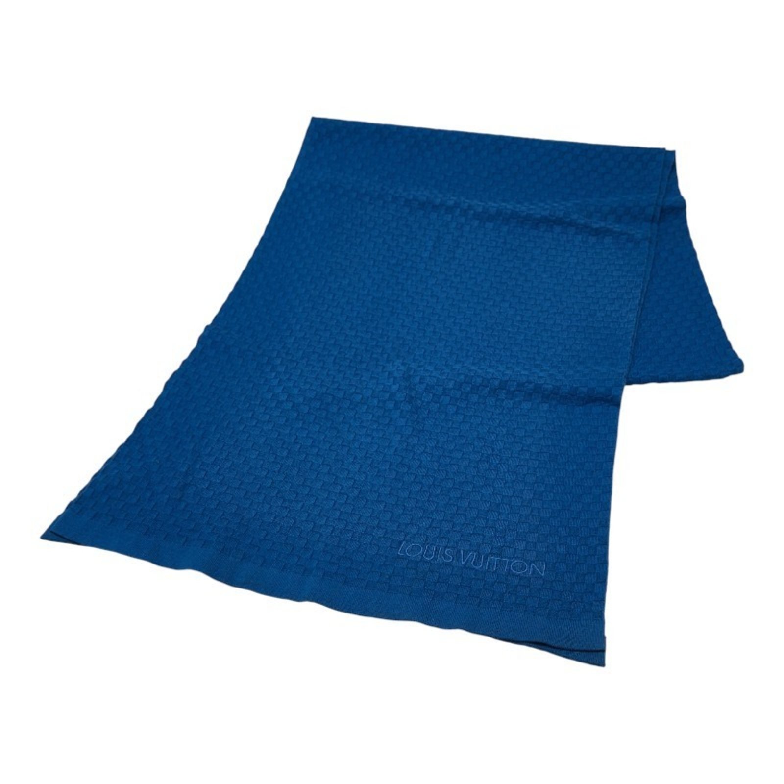 Louis Vuitton scarf, blue cotton and cashmere, women’s.