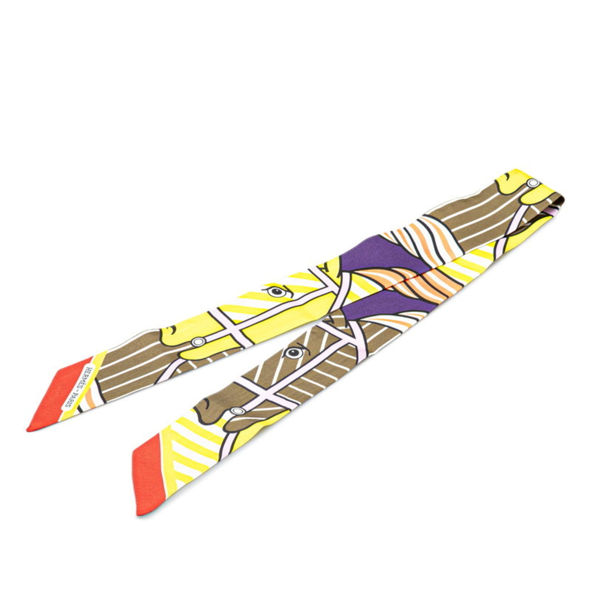 Hermes Twilly QUADRIGE BAYADERE Quadrige Bayadere Scarf Muffler Multicolor Silk Women’s HERMES
