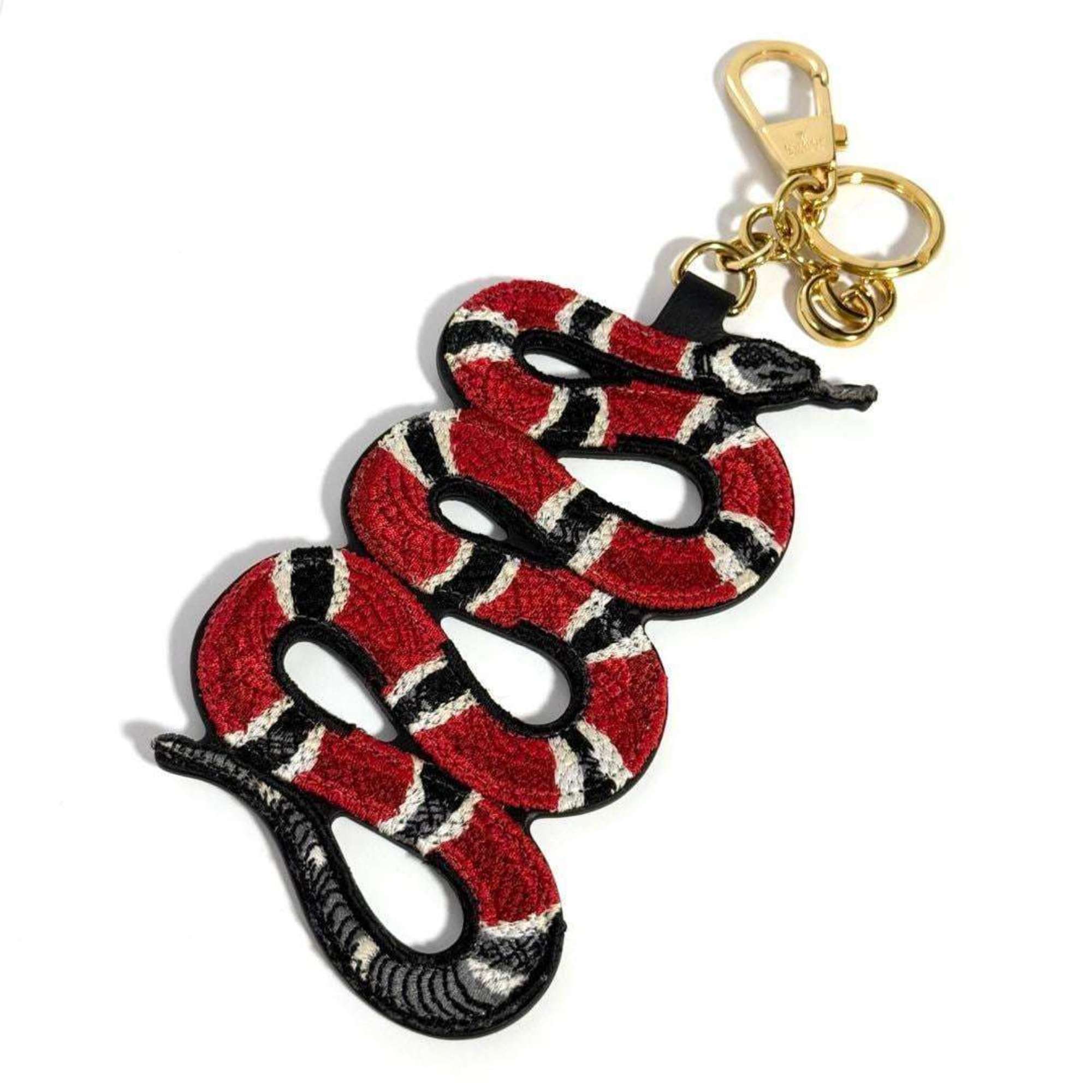 GUCCI Men’s and Women’s Snake Charm Key Holder Ring