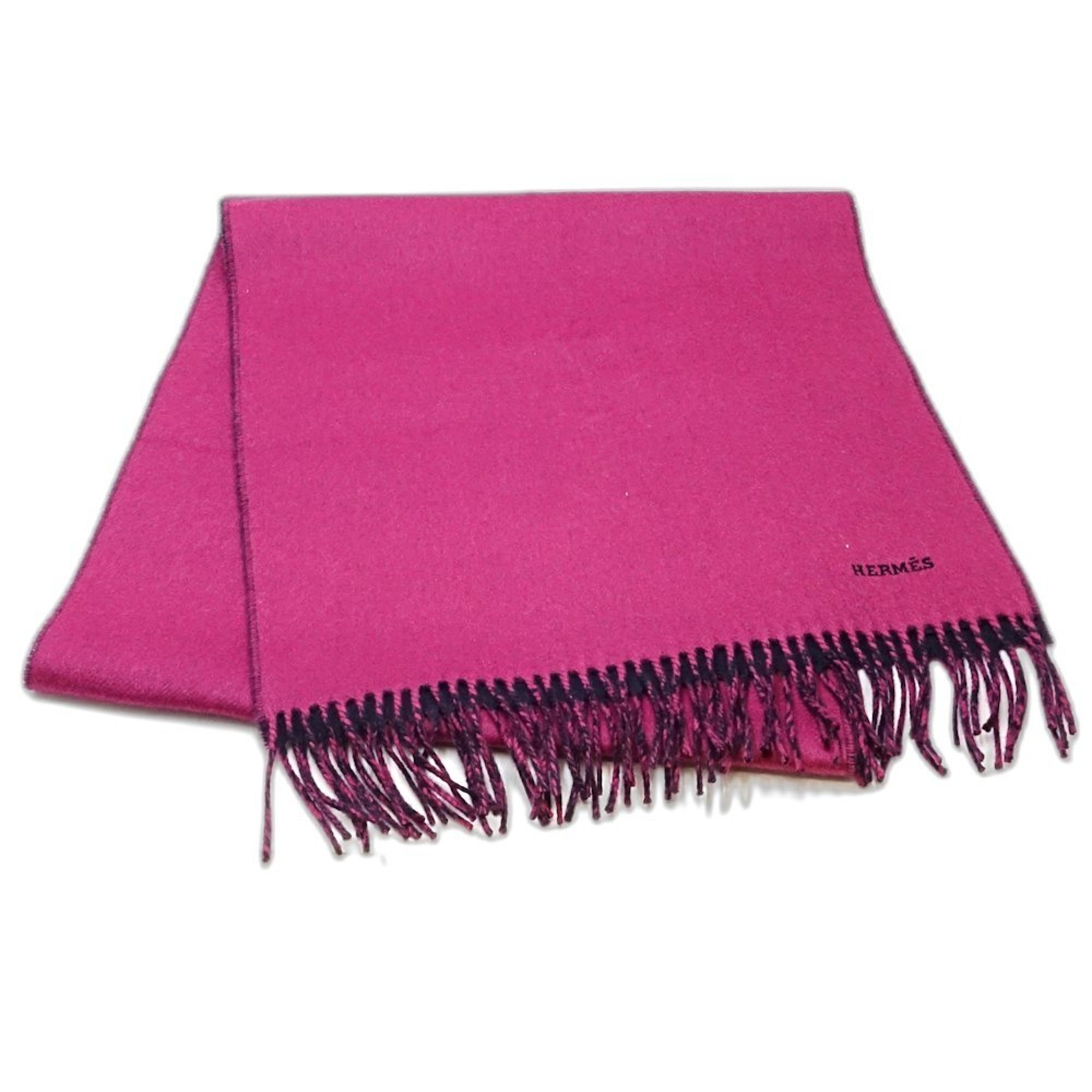 HERMES Recto Verso Cashmere Scarf H393800T Navy Pink Women’s 188635