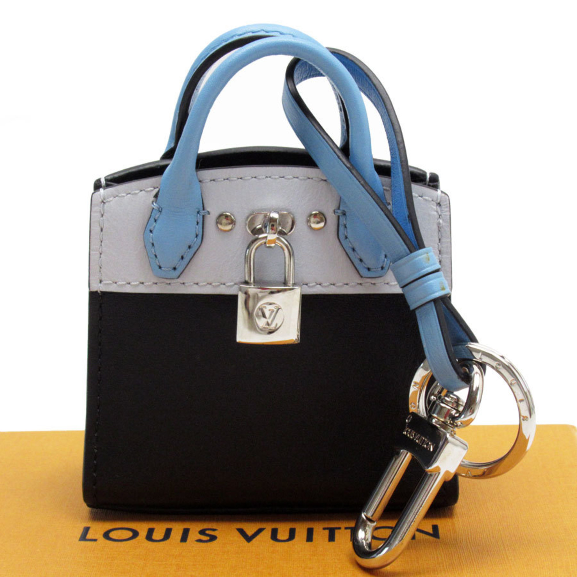 LOUIS VUITTON Charm Keychain City Steamer Leather Blue Men’s Women’s MP1789 t19387i