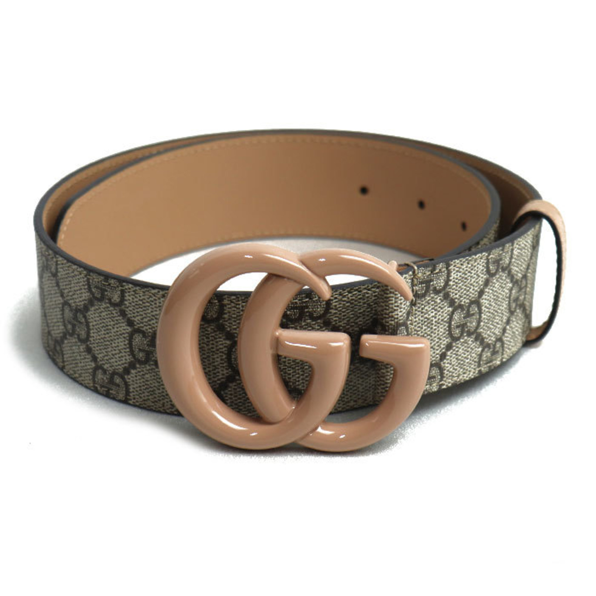 GUCCI GG Marmont Supreme Canvas Belt, Beige, 400593, 60/70cm, Unisex
