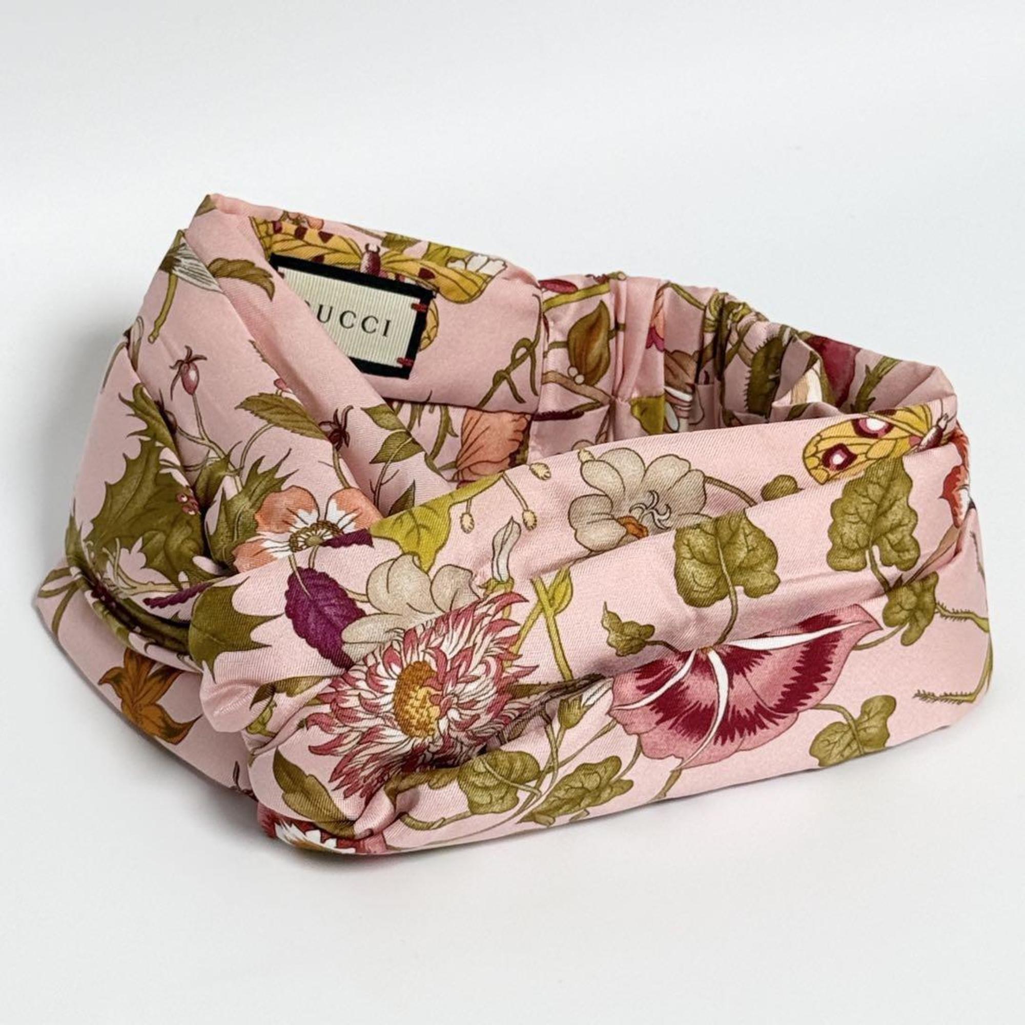 Gucci Women’s Headband Hairband Silk Flora Pink